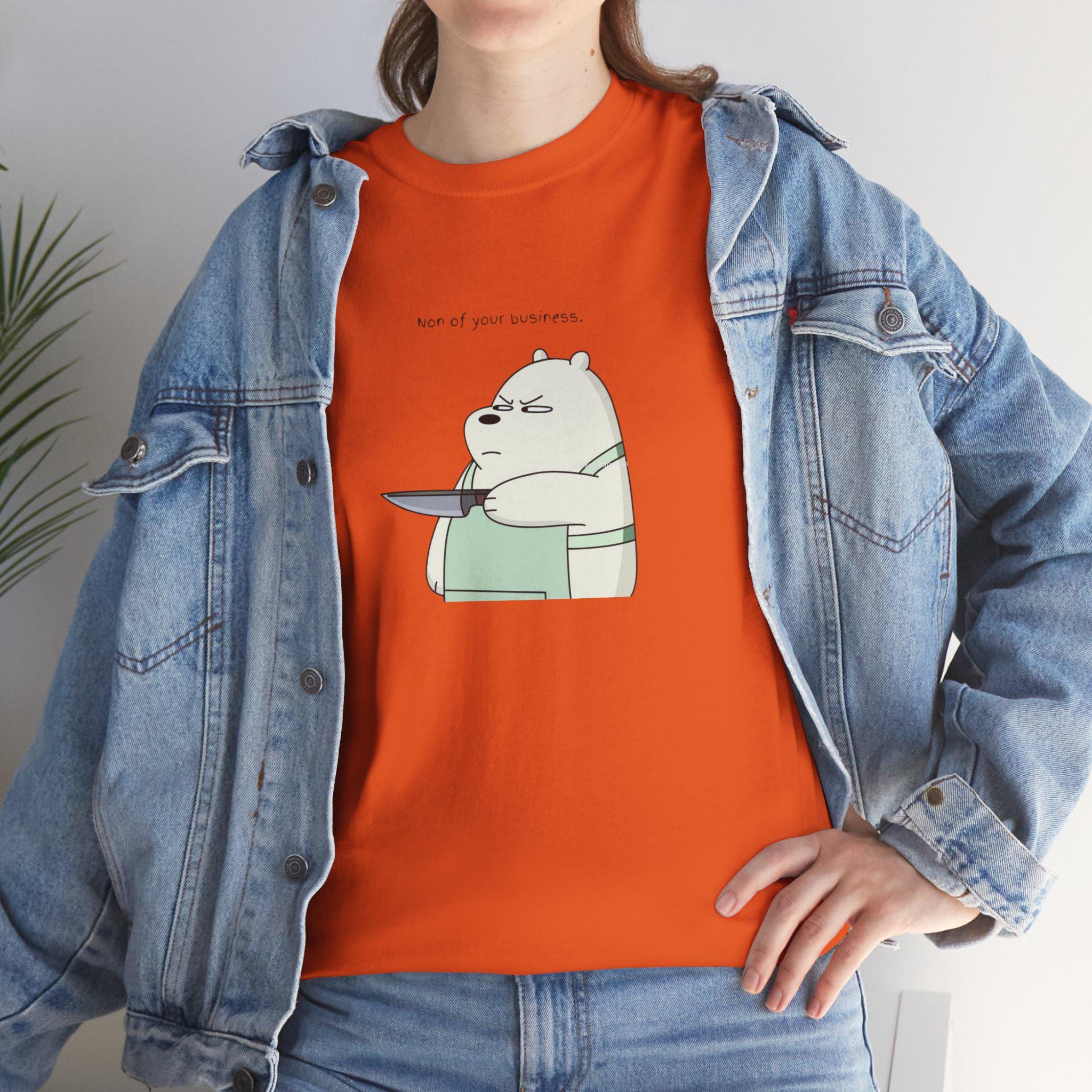 Bear Knife Graphic Tee – Dark Humor Streetwear Shirt