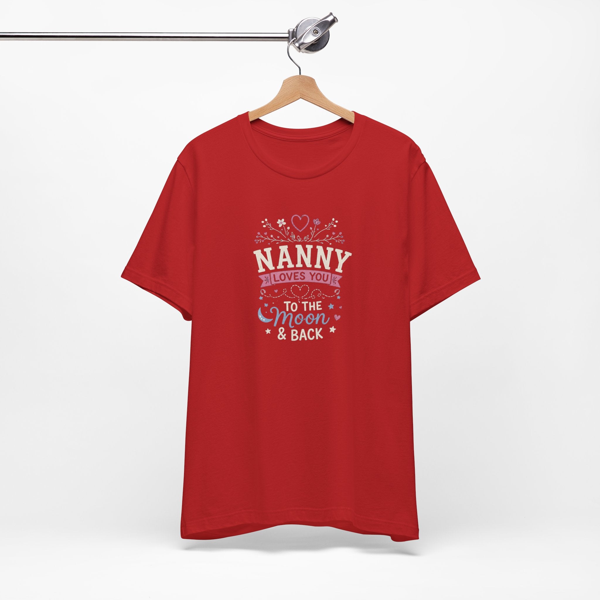 Nanny Loves You To The Moon And Back Shirt | Cute Nanny Gift T-Shirt | Baby Feet Family Love Tee | Grandma Style Graphic Tee
