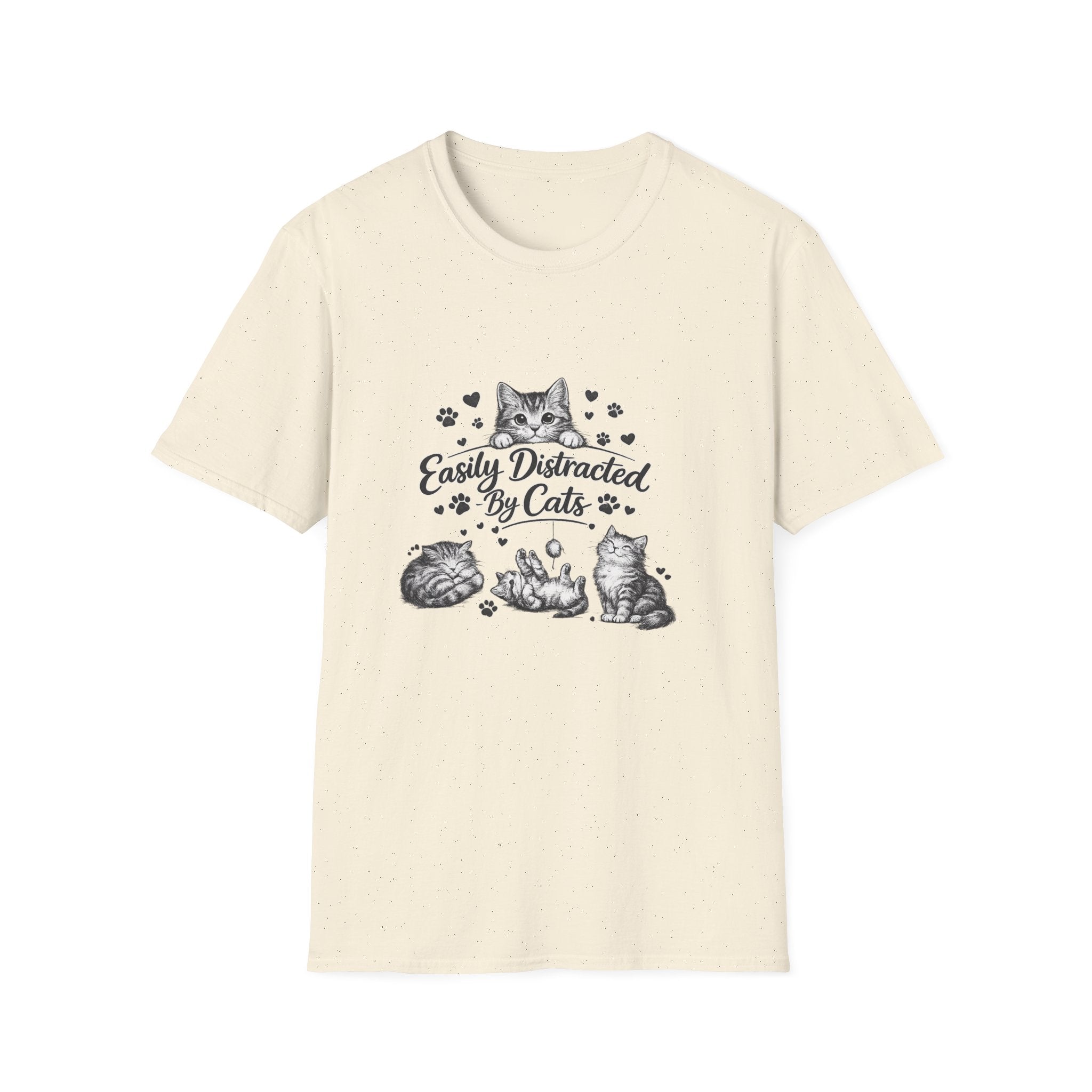 Easily Distracted By Cats SVG PNG, Cute Cat Lover Shirt Design, Funny Kitten Digital Download, Cat Mom Sublimation, Hand Drawn Kitty Clipart