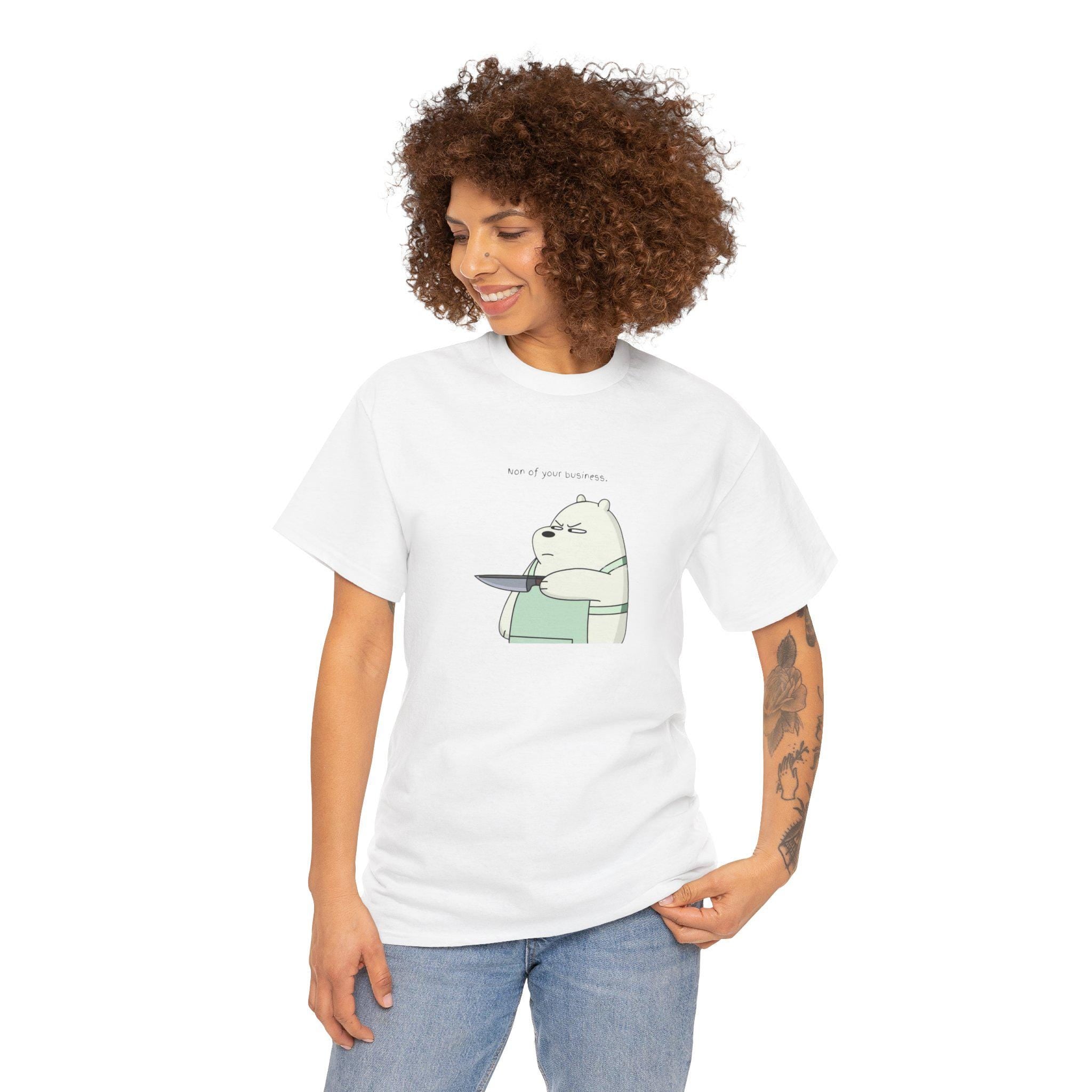Bear Knife Graphic Tee – Dark Humor Streetwear Shirt