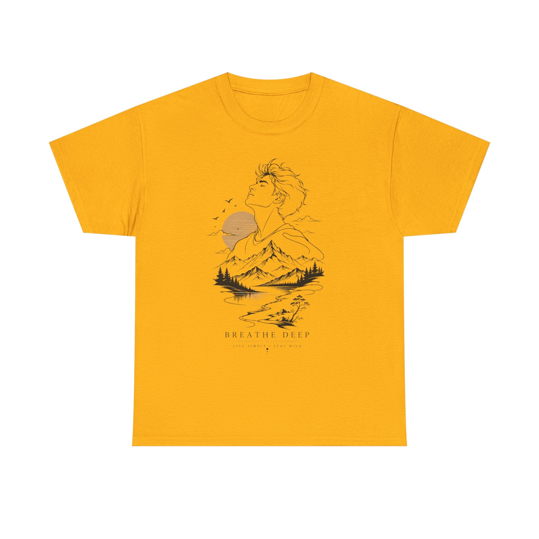 Breathe Deep Mountain Nature T-Shirt, Minimalist Outdoor Graphic Tee, Hiking Lover Shirt, Adventure Aesthetic Tee, Wilderness Nature Gift