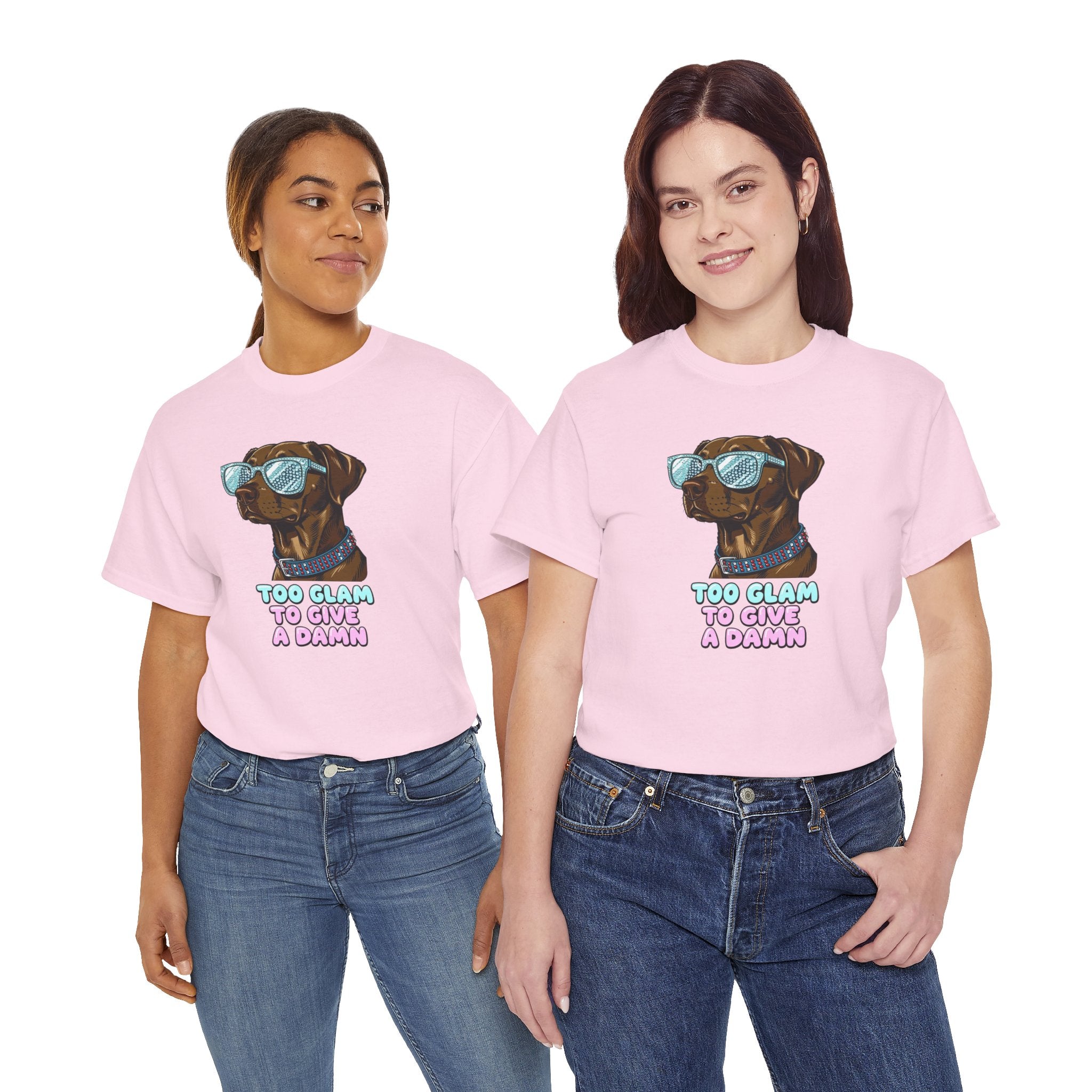 Too Glam to Give a Damn Funny Stylish Dog T-Shirt, Glam Dog Lover Graphic Tee, Cute Sassy Puppy Shirt, Trendy Pet Lover Gift, Unisex Casual