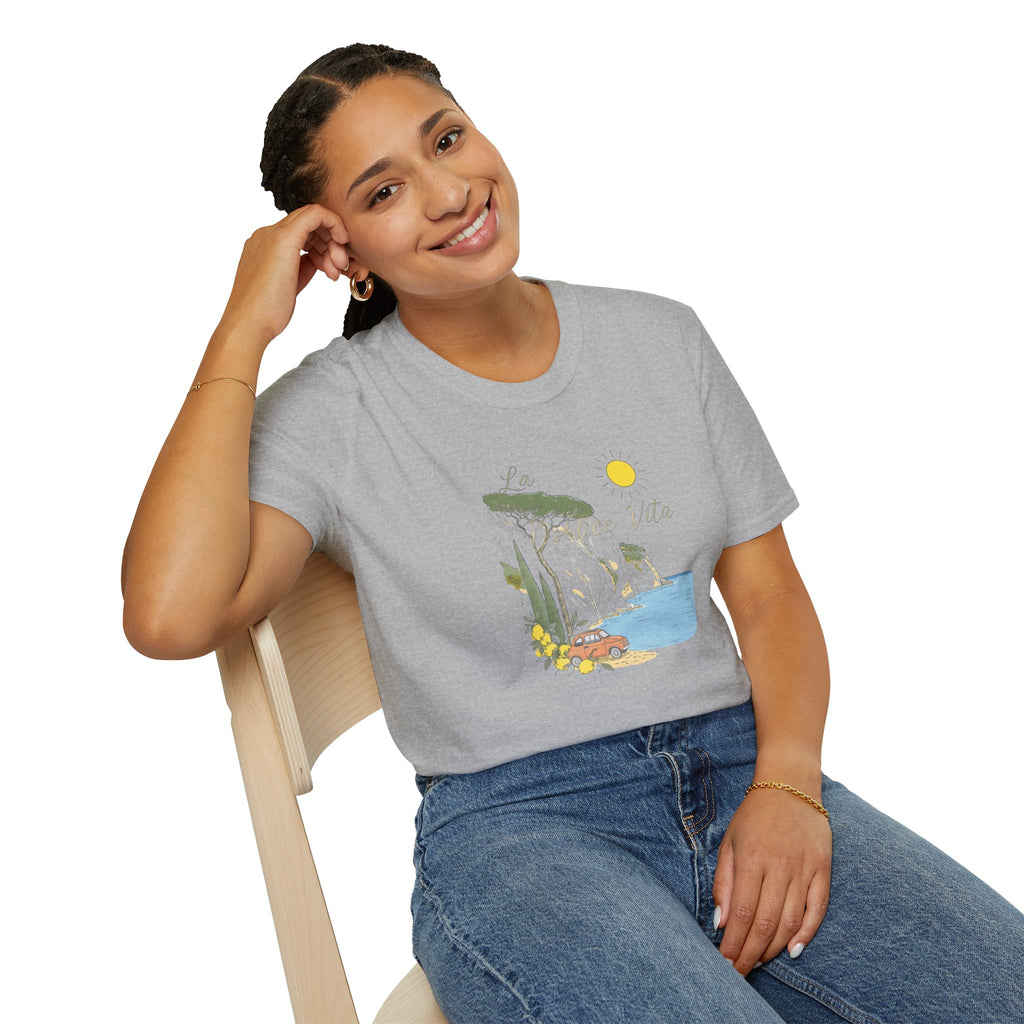 La Dolce Vita T-Shirt | Italian Summer Fiat 500 Lemon Coast Tee | Amalfi Coast Travel Shirt for Women Men | Mediterranean Vacation Gift