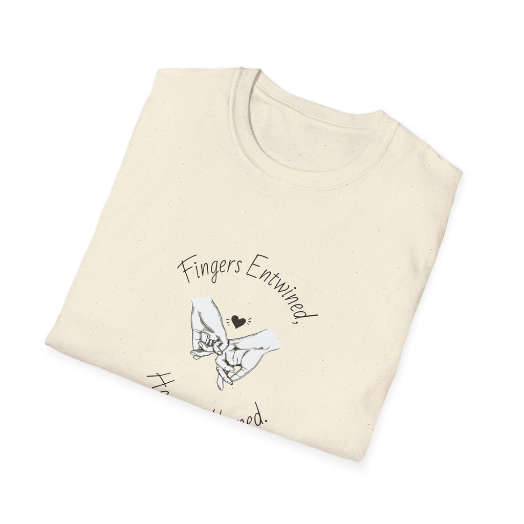 Fingers Entwined T-Shirt, Romantic Couple Shirt, Love Quote Tee, Minimalist Aesthetic Shirt, Gift for Girlfriend Boyfriend, Unisex Tee