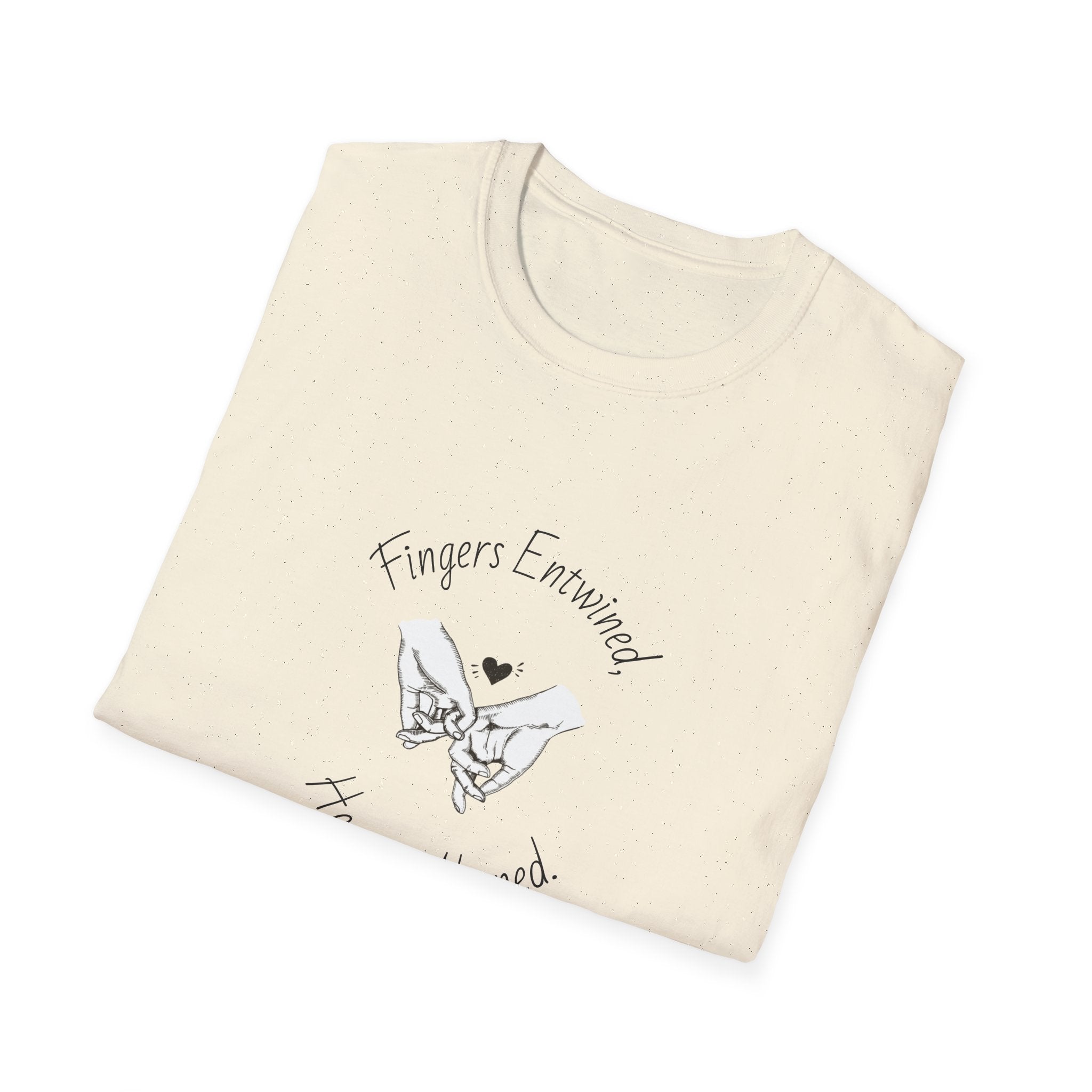 Fingers Entwined T-Shirt, Romantic Couple Shirt, Love Quote Tee, Minimalist Aesthetic Shirt, Gift for Girlfriend Boyfriend, Unisex Tee