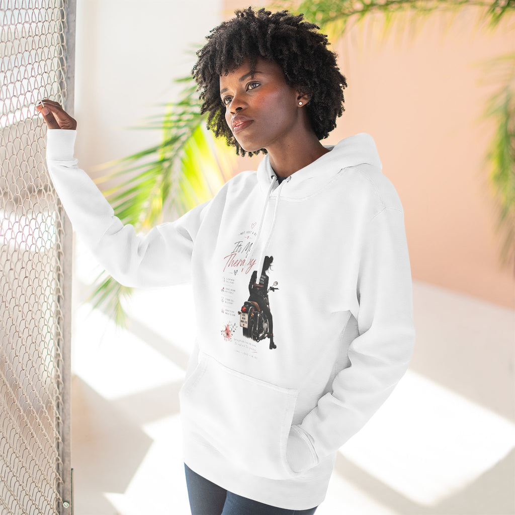 Women's Motorcycle Hoodie, Riding Is My Therapy Sweatshirt, Biker Girl Graphic Pullover, Gift for Female Rider, Cozy Moto Hoodie