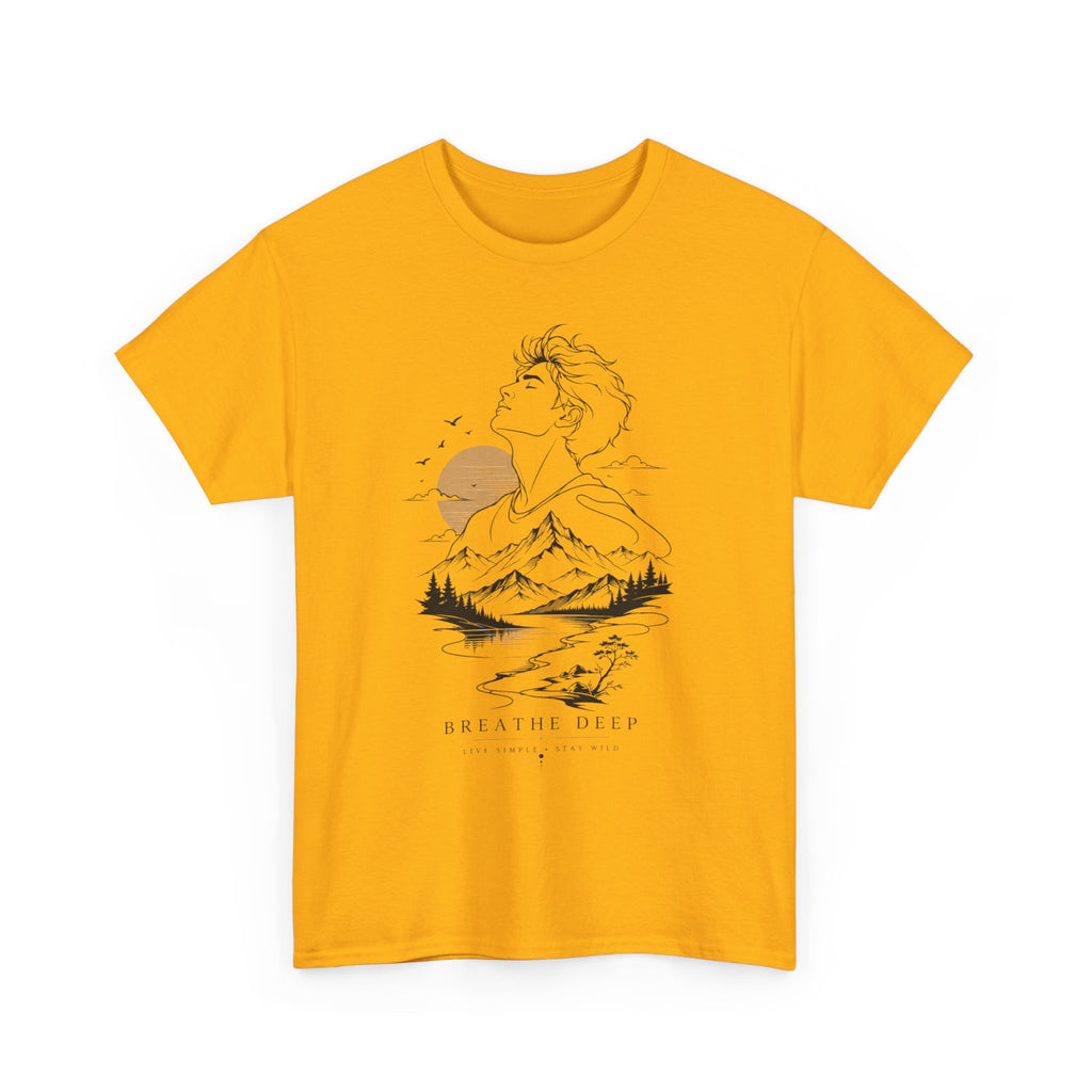 Breathe Deep Mountain Nature T-Shirt, Minimalist Outdoor Graphic Tee, Hiking Lover Shirt, Adventure Aesthetic Tee, Wilderness Nature Gift
