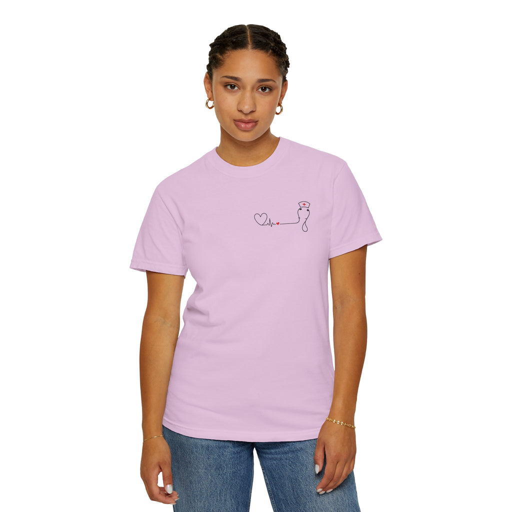 Minimalist Nurse Shirt | Heartbeat EKG Nurse Cap Tee | RN Gift | Nursing Student Gift | Healthcare Worker T-Shirt