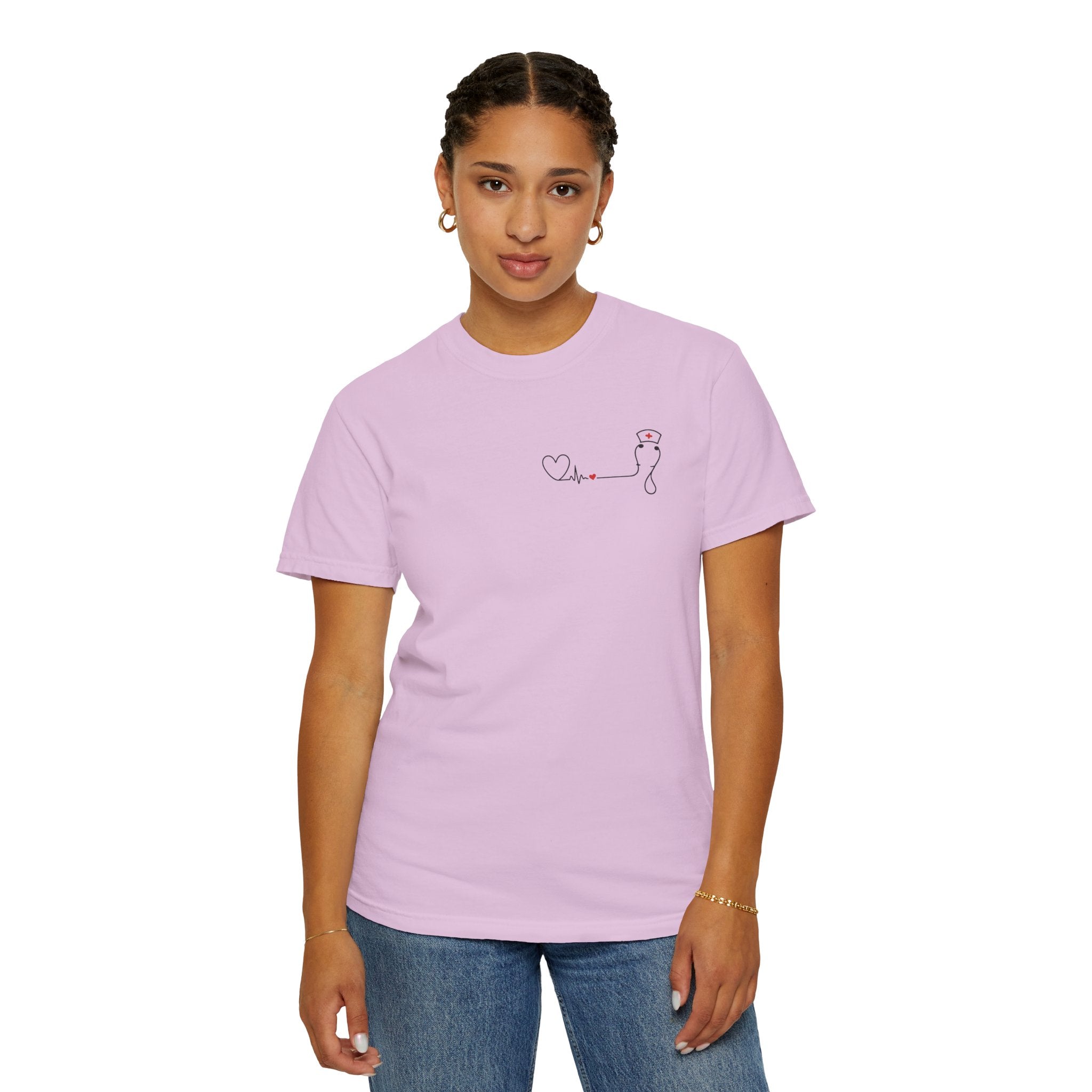 Minimalist Nurse Shirt | Heartbeat EKG Nurse Cap Tee | RN Gift | Nursing Student Gift | Healthcare Worker T-Shirt