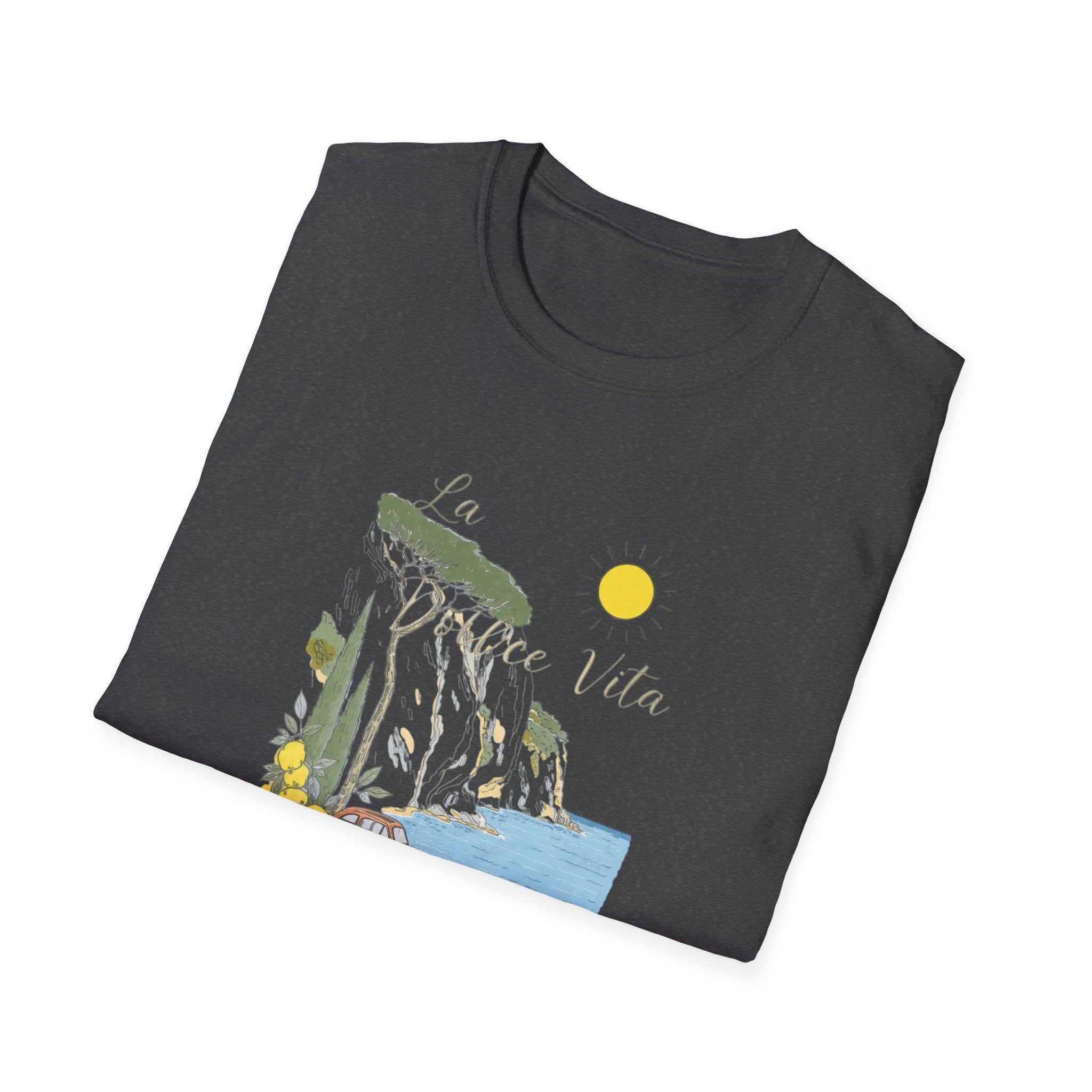 La Dolce Vita T-Shirt | Italian Summer Fiat 500 Lemon Coast Tee | Amalfi Coast Travel Shirt for Women Men | Mediterranean Vacation Gift