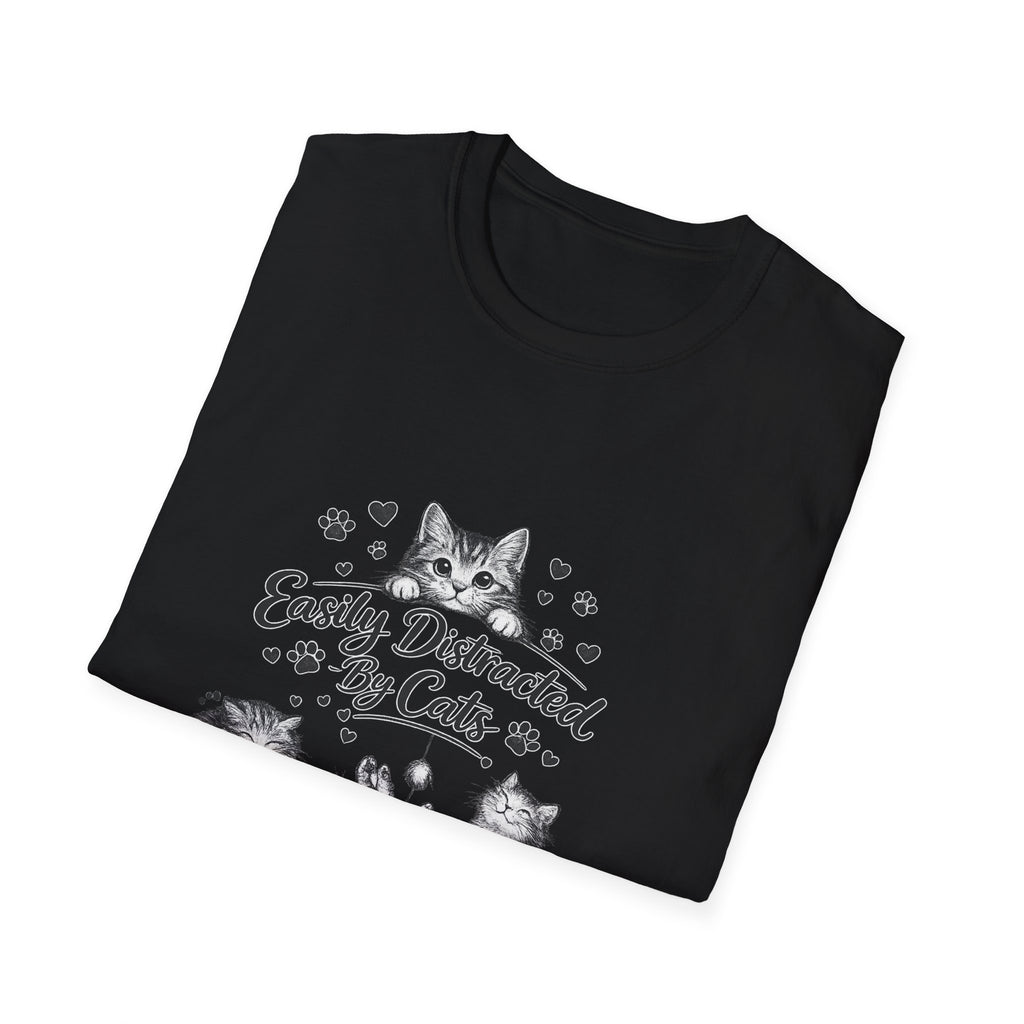 Easily Distracted By Cats SVG PNG, Cute Cat Lover Shirt Design, Funny Kitten Digital Download, Cat Mom Sublimation, Hand Drawn Kitty Clipart