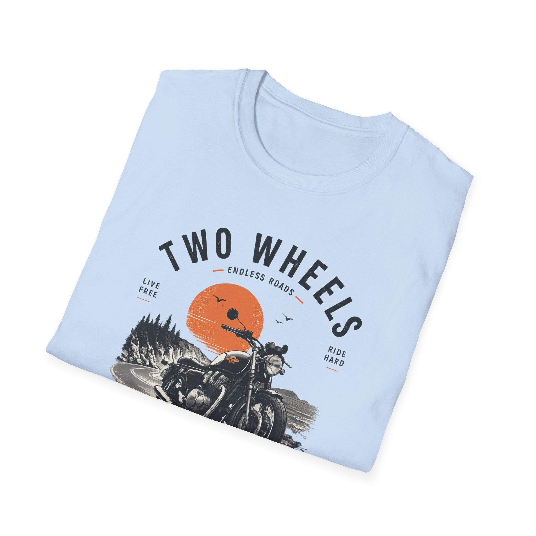 Two Wheels One Soul T-Shirt, Ride to Live Motorcycle Shirt, Biker Graphic Tee, Vintage Moto Rider Gift, Unisex Motorcycle Lover Top
