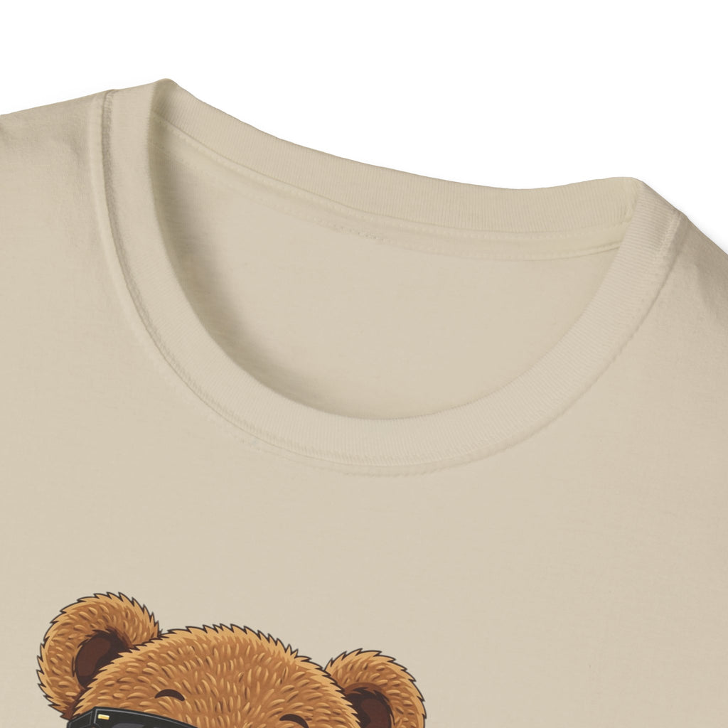 Cute Bear Graphic T-Shirt, Trendy Teddy Bear Shirt, Funny Bear With Boba Tee, Streetwear Animal Tee, Kawaii Bear Gift, Unisex Black Shirt