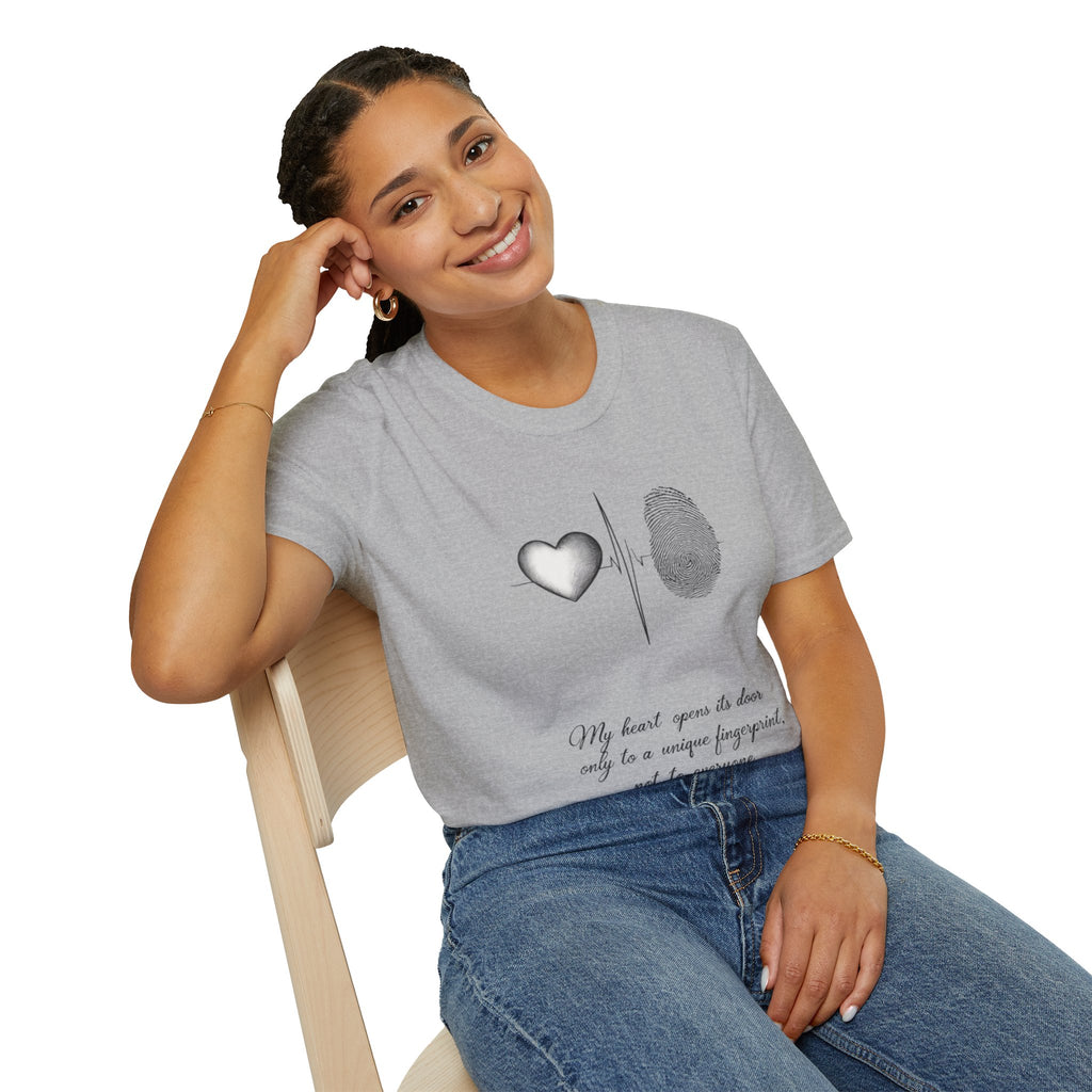 Fingerprint Heart Shirt | Unique Love Quote Tee | Soulmate Graphic T-Shirt | Minimalist Aesthetic Gift