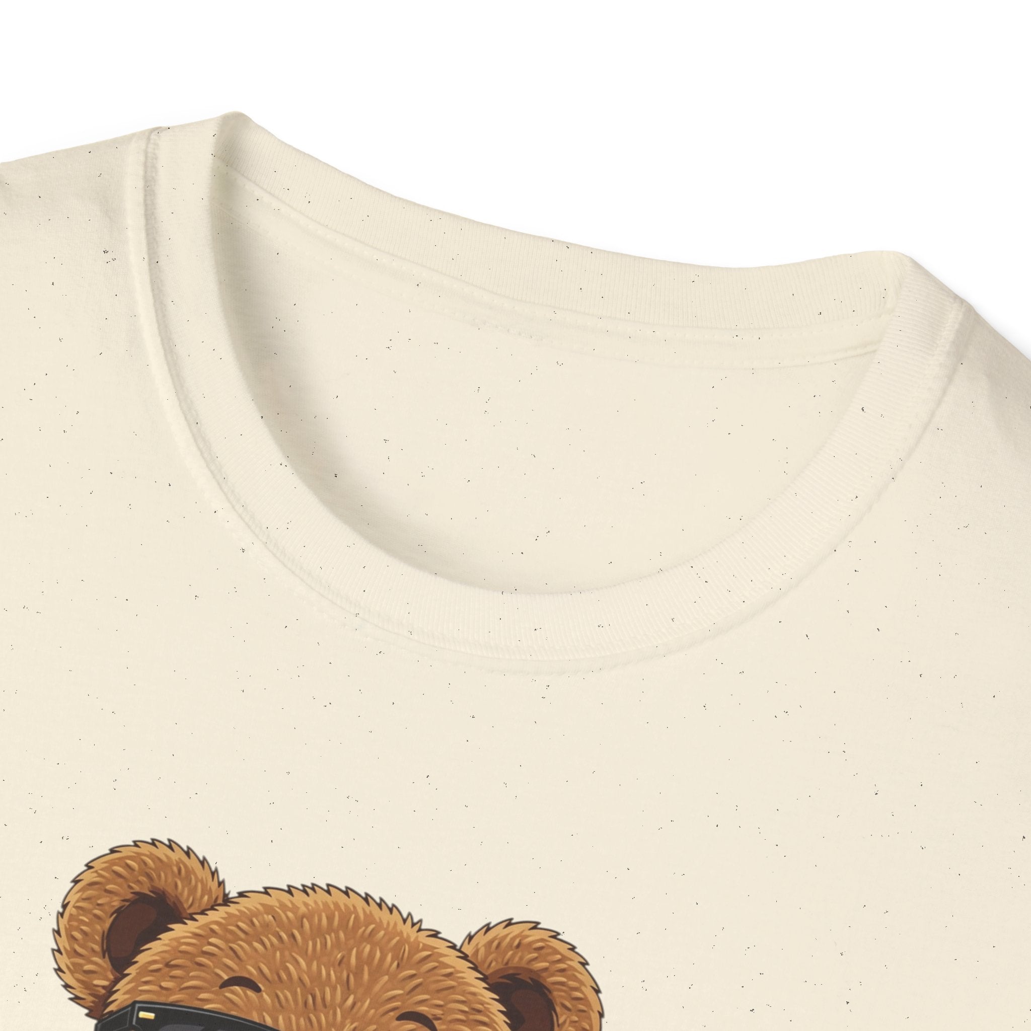 Cute Bear Graphic T-Shirt, Trendy Teddy Bear Shirt, Funny Bear With Boba Tee, Streetwear Animal Tee, Kawaii Bear Gift, Unisex Black Shirt