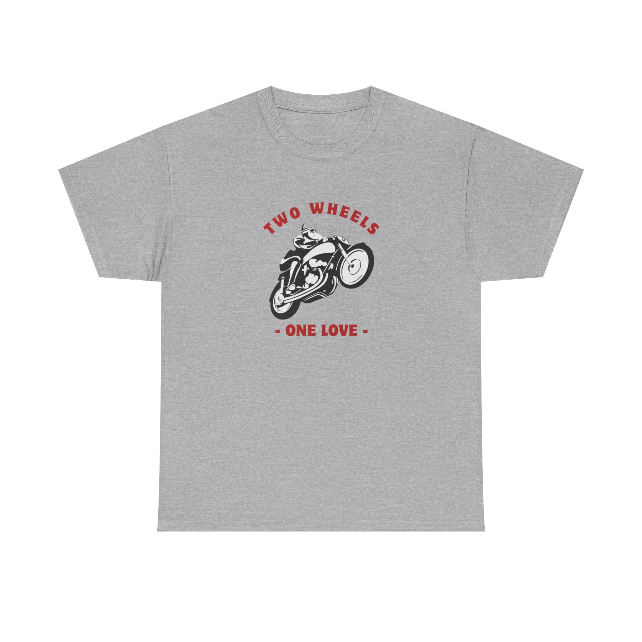 Two Wheels One Love T-Shirt, Motorcycle Graphic Tee, Biker Shirt, Vintage Rider Tee, Gift for Motorcycle Lovers, Unisex Cotton Tee