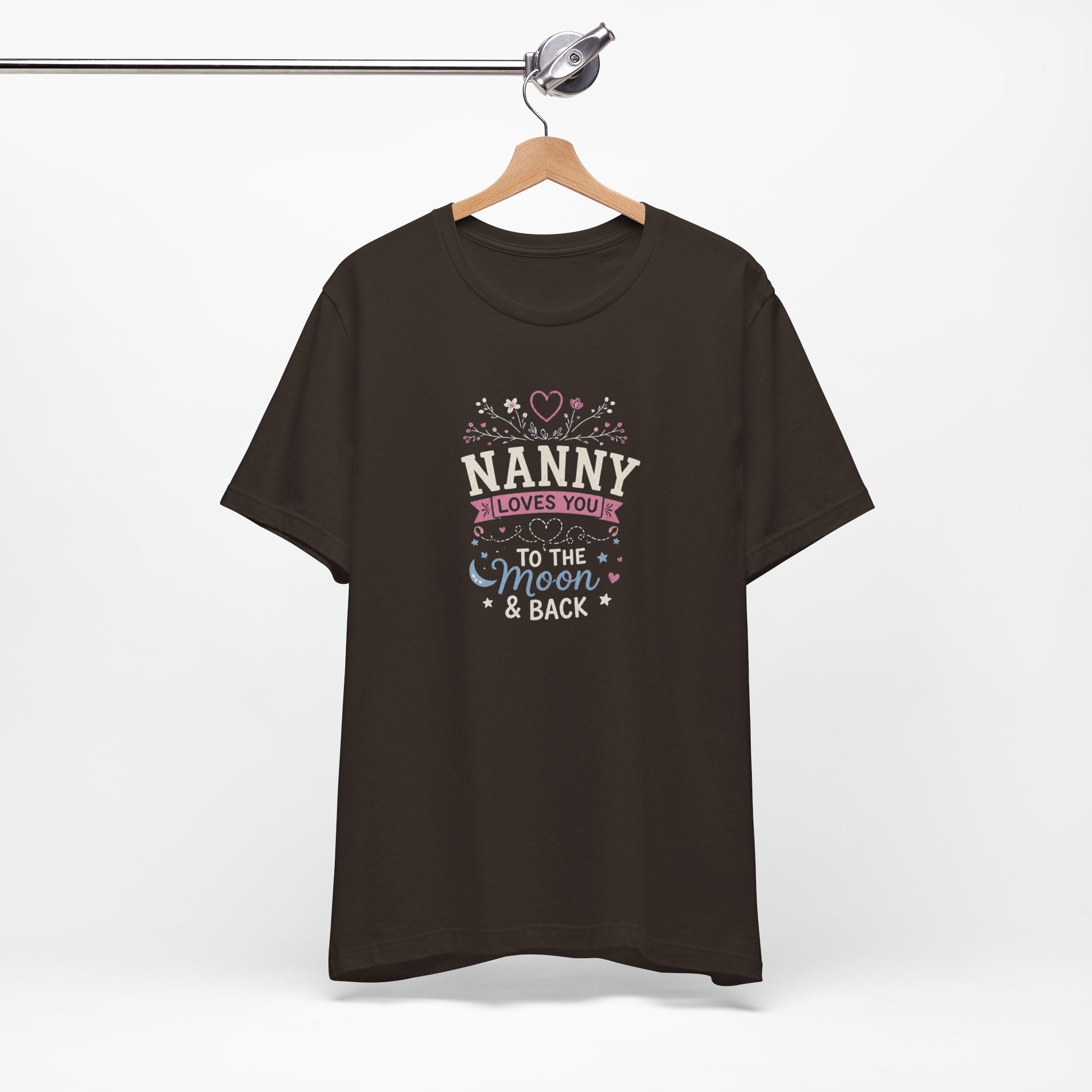 Nanny Loves You To The Moon And Back Shirt | Cute Nanny Gift T-Shirt | Baby Feet Family Love Tee | Grandma Style Graphic Tee