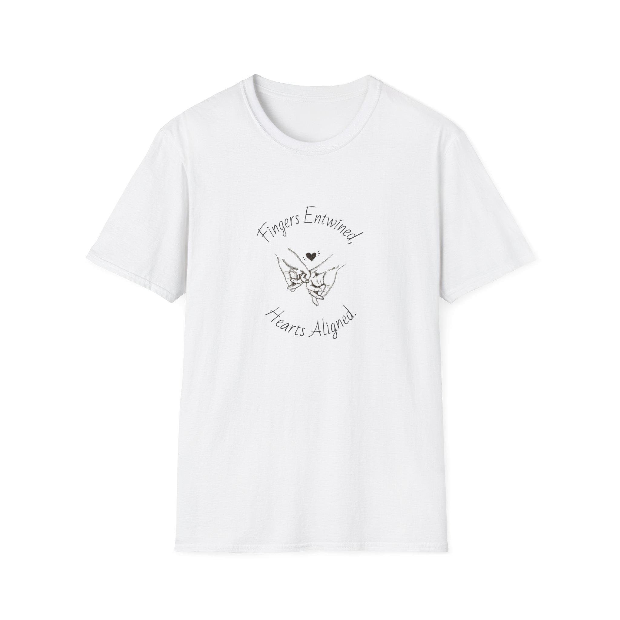 Fingers Entwined T-Shirt, Romantic Couple, Minimalist Sketch Tee, Unisex Cotton Shirt