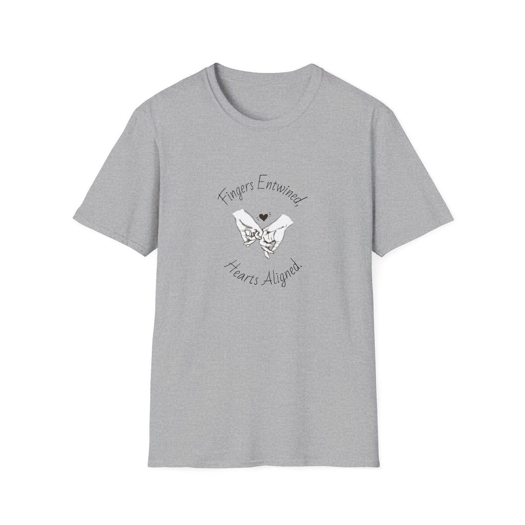 Fingers Entwined T-Shirt, Romantic Couple, Minimalist Sketch Tee, Unisex Cotton Shirt