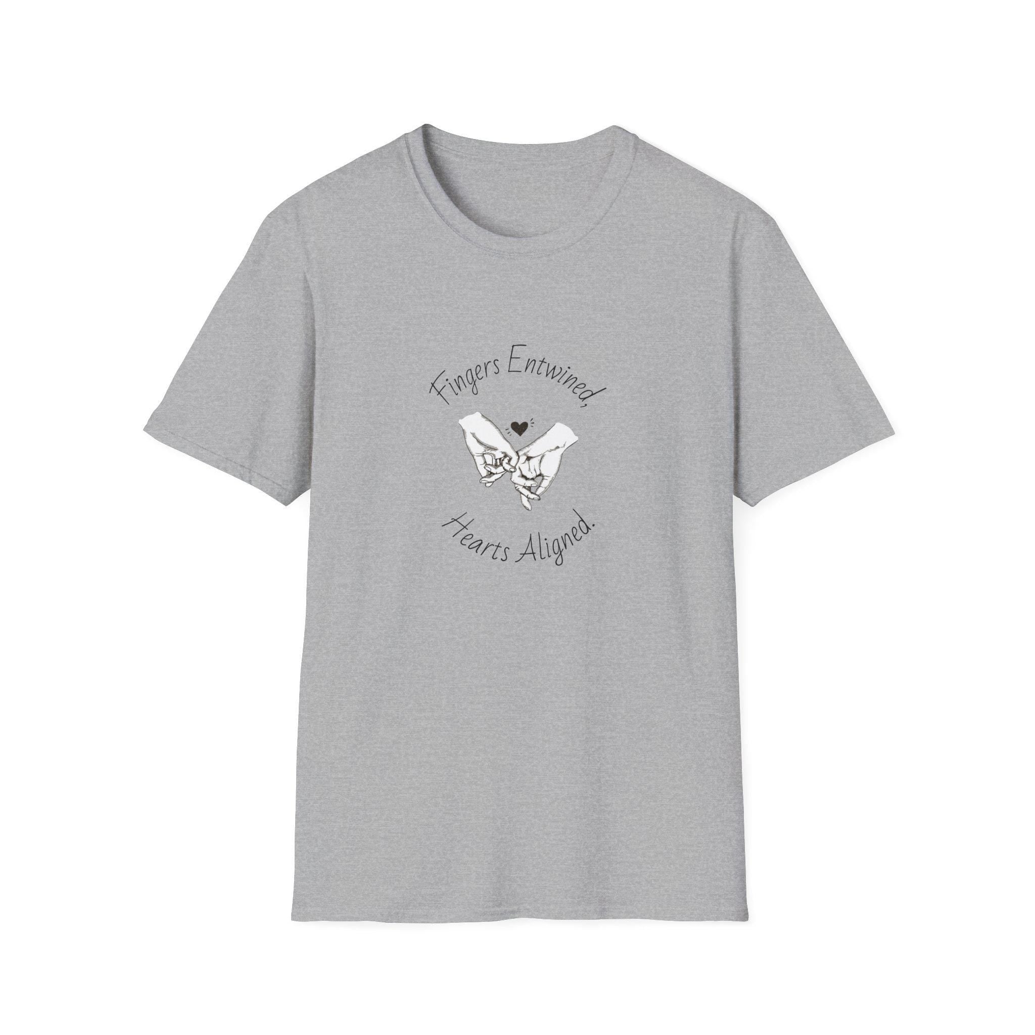Fingers Entwined T-Shirt, Romantic Couple, Minimalist Sketch Tee, Unisex Cotton Shirt