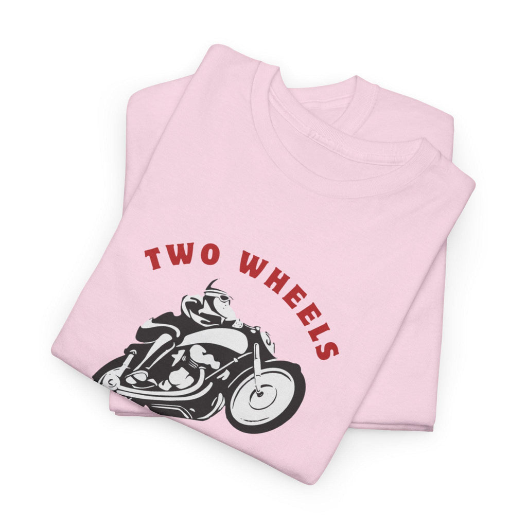 Two Wheels One Love Motorcycle Sketch Tee, Vintage Biker Shirt, Unisex Cotton