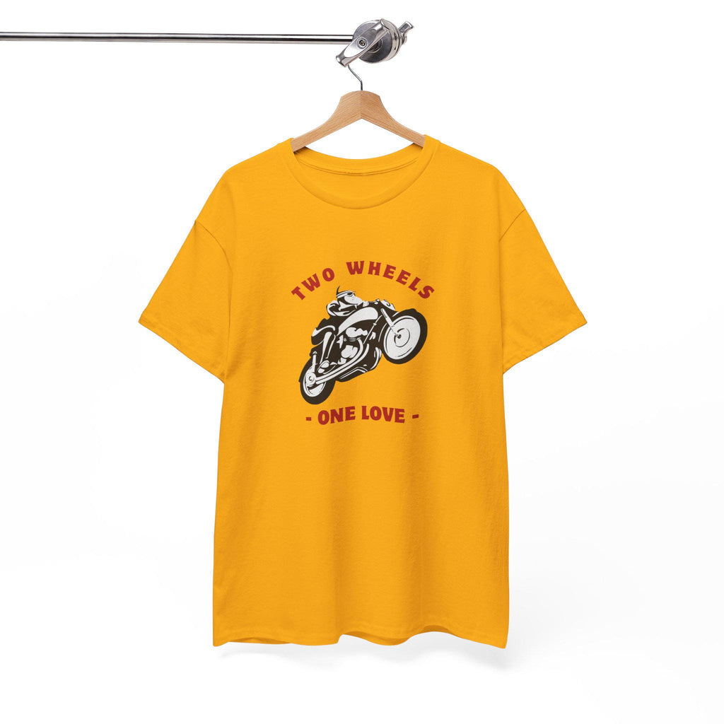 Two Wheels One Love Motorcycle Sketch Tee, Vintage Biker Shirt, Unisex Cotton