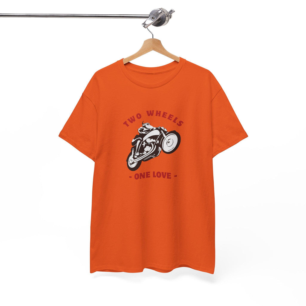 Two Wheels One Love Motorcycle Sketch Tee, Vintage Biker Shirt, Unisex Cotton