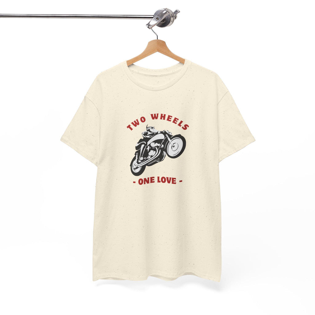 Two Wheels One Love Motorcycle Sketch Tee, Vintage Biker Shirt, Unisex Cotton