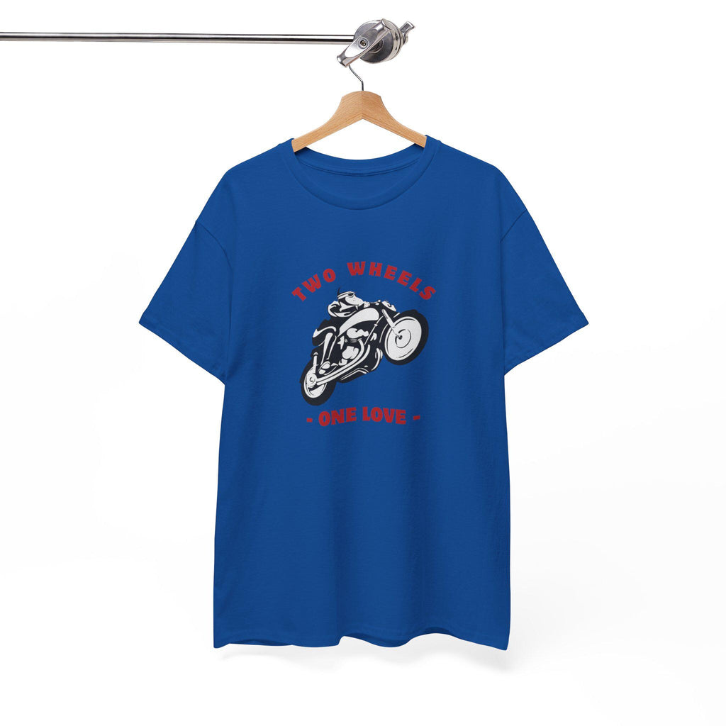 Two Wheels One Love Motorcycle Sketch Tee, Vintage Biker Shirt, Unisex Cotton