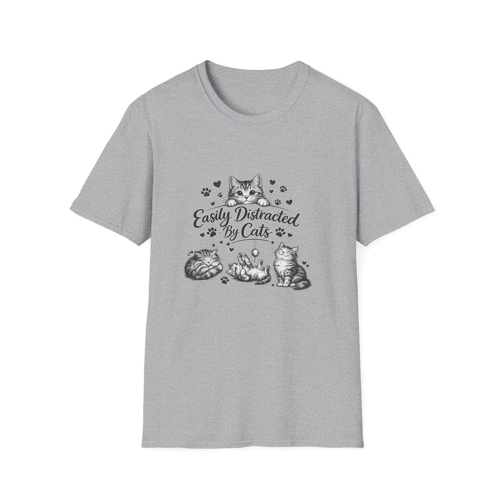 Easily Distracted By Cats SVG PNG, Cute Cat Lover Shirt Design, Funny Kitten Digital Download, Cat Mom Sublimation, Hand Drawn Kitty Clipart