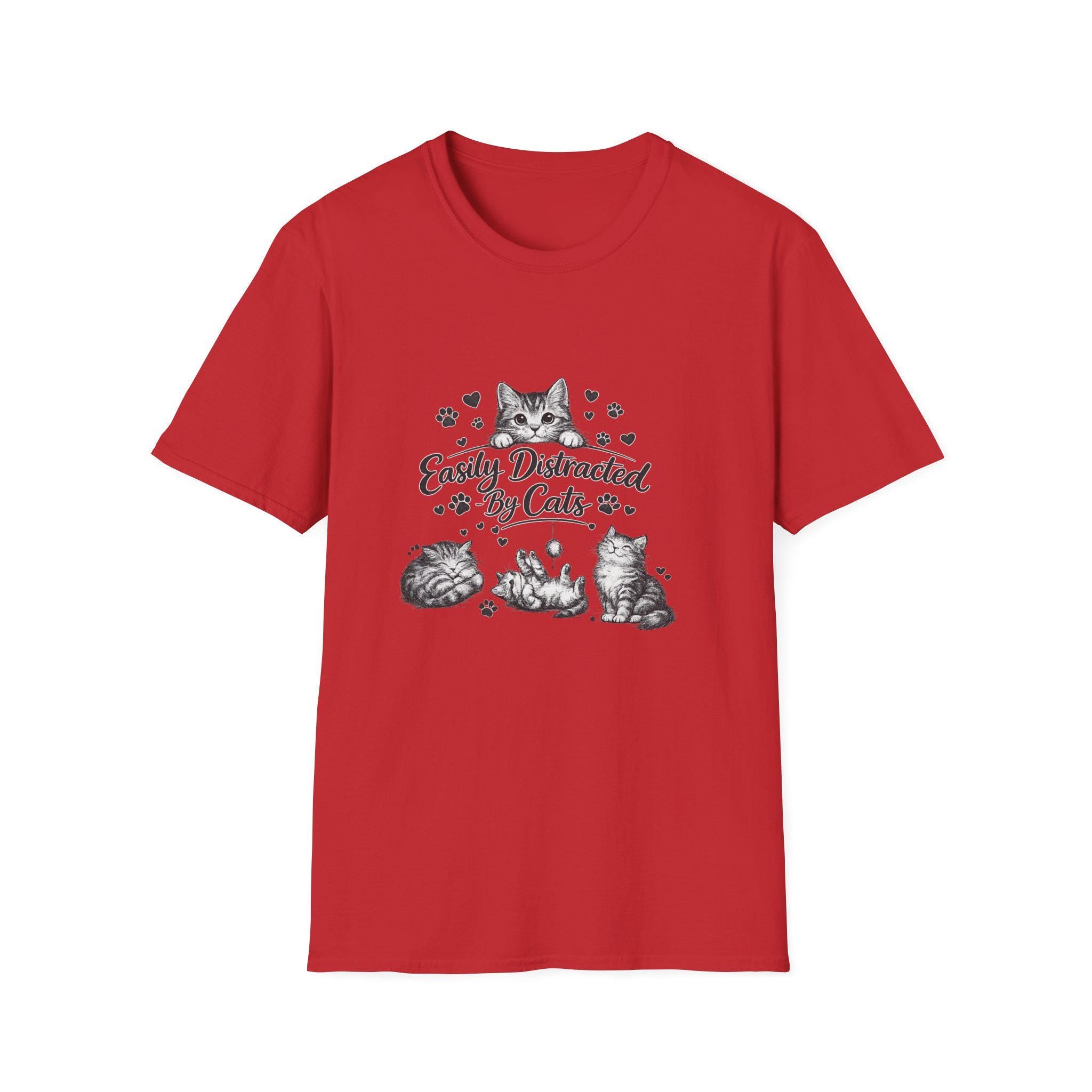 Easily Distracted By Cats SVG PNG, Cute Cat Lover Shirt Design, Funny Kitten Digital Download, Cat Mom Sublimation, Hand Drawn Kitty Clipart