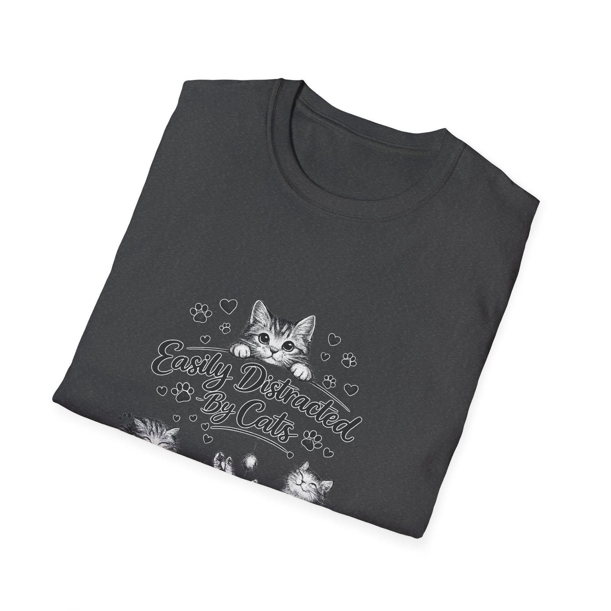 Easily Distracted By Cats SVG PNG, Cute Cat Lover Shirt Design, Funny Kitten Digital Download, Cat Mom Sublimation, Hand Drawn Kitty Clipart
