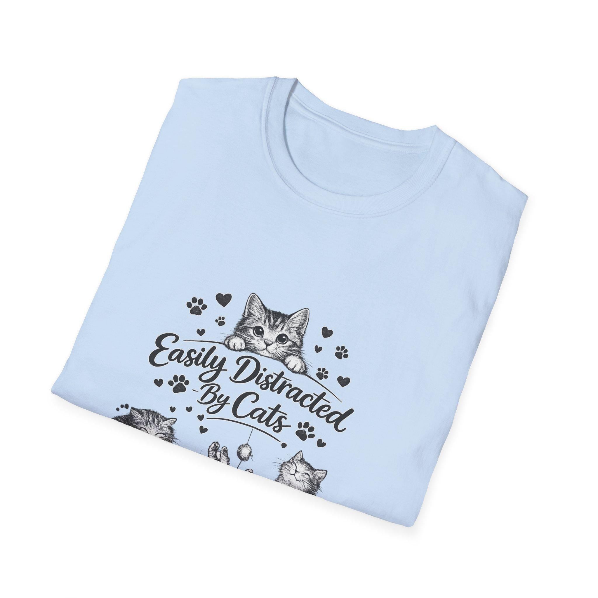 Easily Distracted By Cats SVG PNG, Cute Cat Lover Shirt Design, Funny Kitten Digital Download, Cat Mom Sublimation, Hand Drawn Kitty Clipart