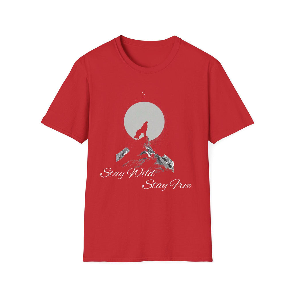 Howling Wolf Moon T-Shirt, Stay Wild Stay Free Shirt, Aesthetic Nature Tee, Wilderness Graphic Tee, Gift for Outdoor Lovers