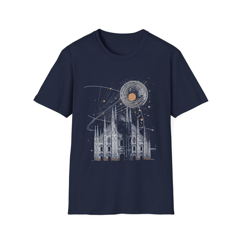 Milan Cathedral Celestial Graphic T-Shirt, Gothic Architecture Tee Italian Aesthetic Shirt, Unisex Travel Gift, Duomo di Milano Inspired Tee