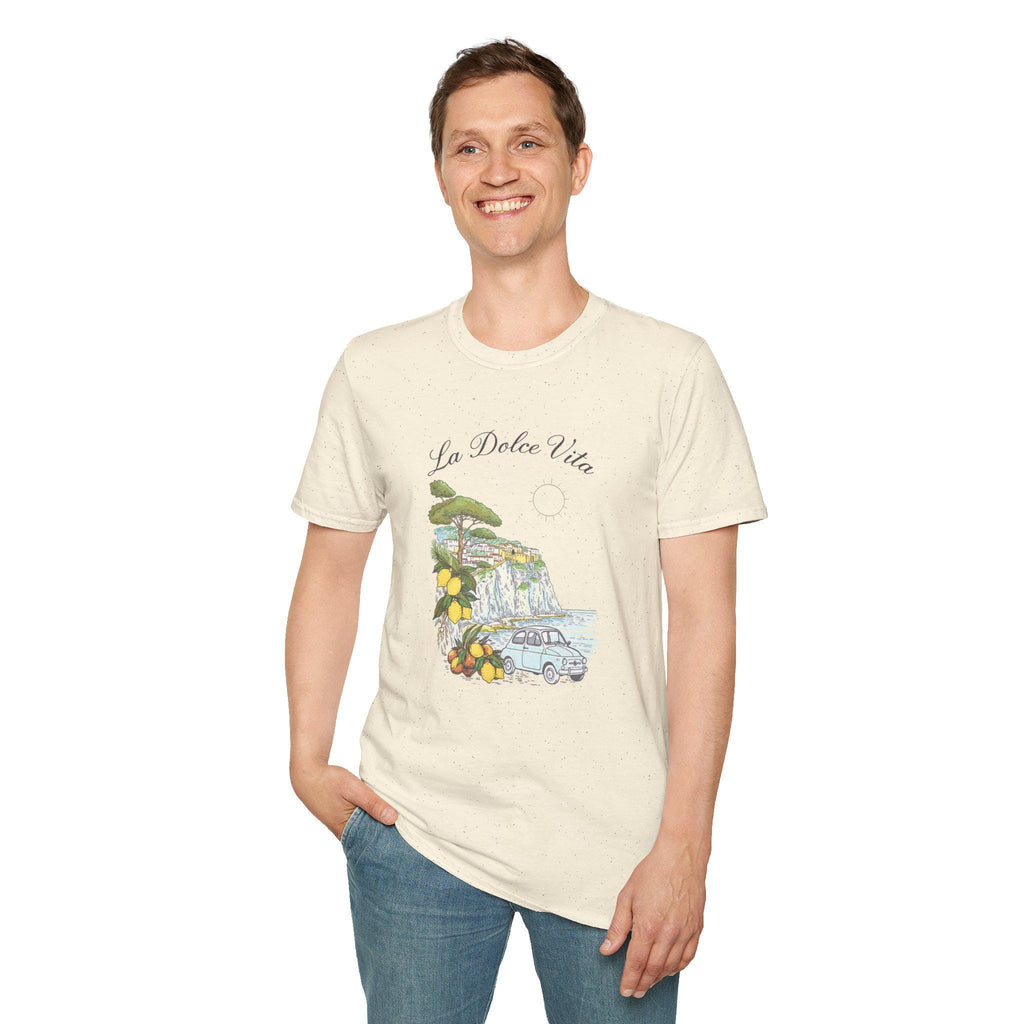 La Dolce Vita T-Shirt | Italian Summer Fiat 500 Lemon Coast Tee | Amalfi Positano Village Shirt | Mediterranean Travel Gift