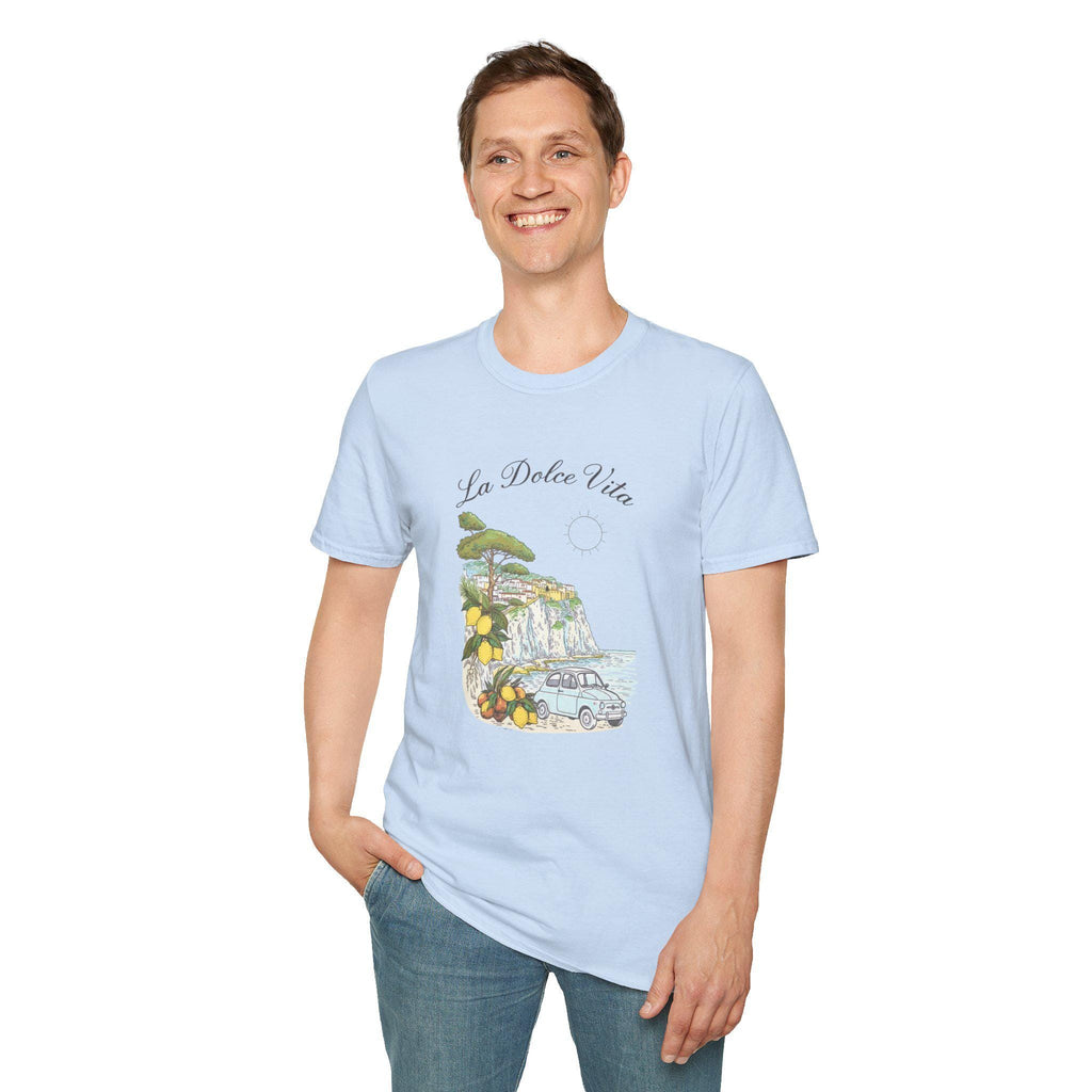 La Dolce Vita T-Shirt | Italian Summer Fiat 500 Lemon Coast Tee | Amalfi Positano Village Shirt | Mediterranean Travel Gift
