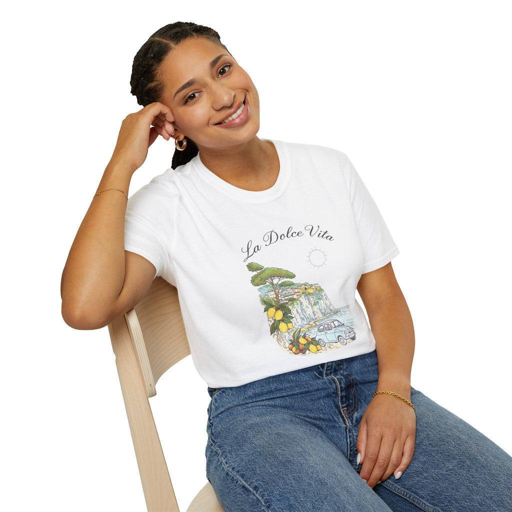 La Dolce Vita T-Shirt | Italian Summer Fiat 500 Lemon Coast Tee | Amalfi Positano Village Shirt | Mediterranean Travel Gift