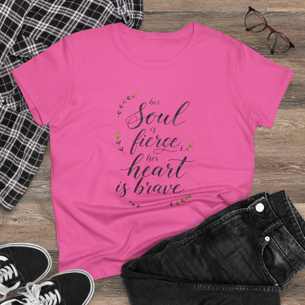 Her Soul is Fierce Her Heart is Brave T-Shirt | Mother's Day Gift | Inspirational Women's Tee