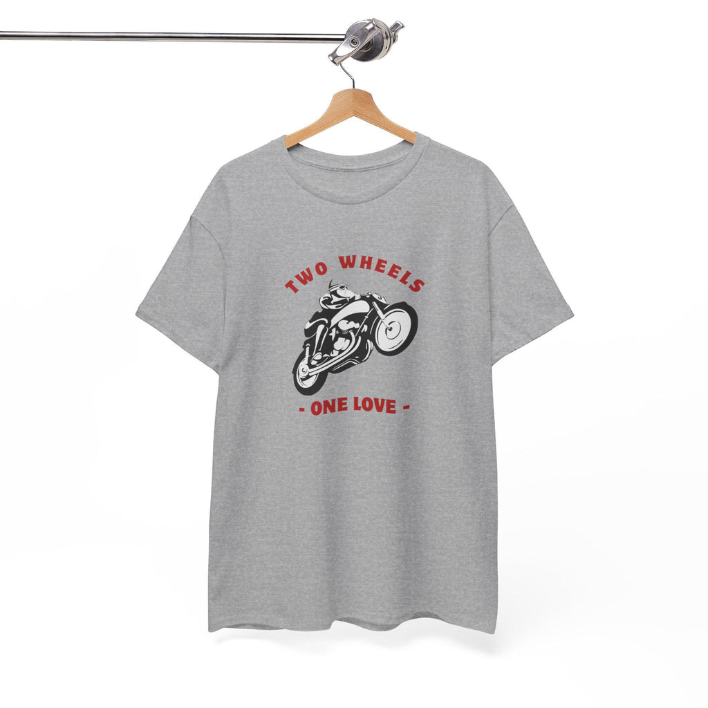 Two Wheels One Love Motorcycle Sketch Tee, Vintage Biker Shirt, Unisex Cotton