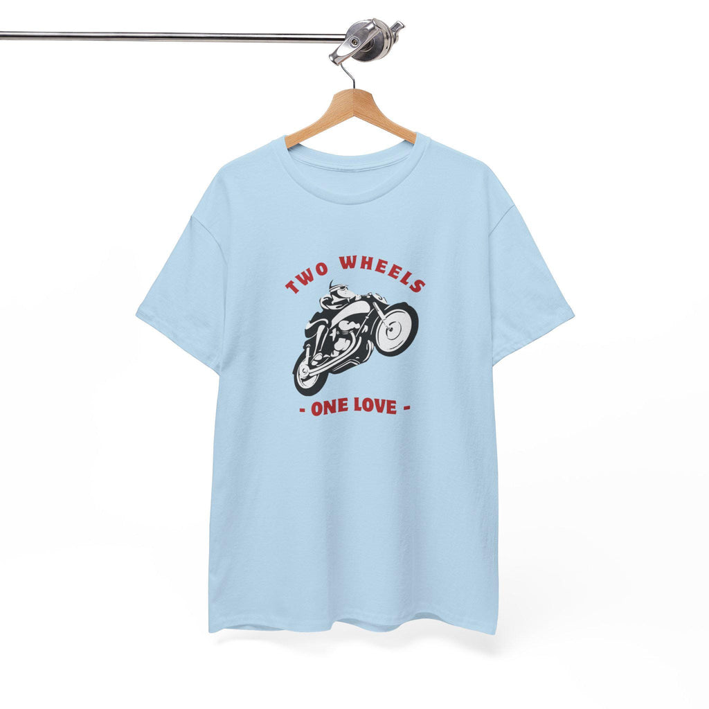 Two Wheels One Love Motorcycle Sketch Tee, Vintage Biker Shirt, Unisex Cotton