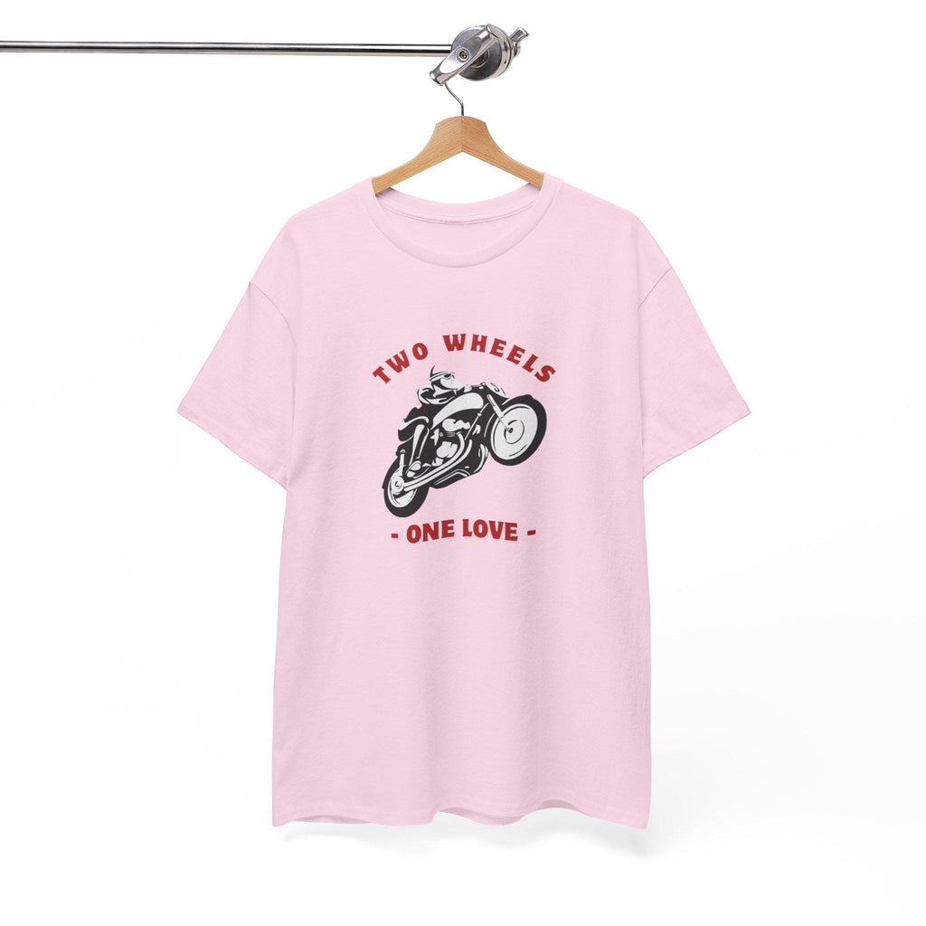 Two Wheels One Love Motorcycle Sketch Tee, Vintage Biker Shirt, Unisex Cotton