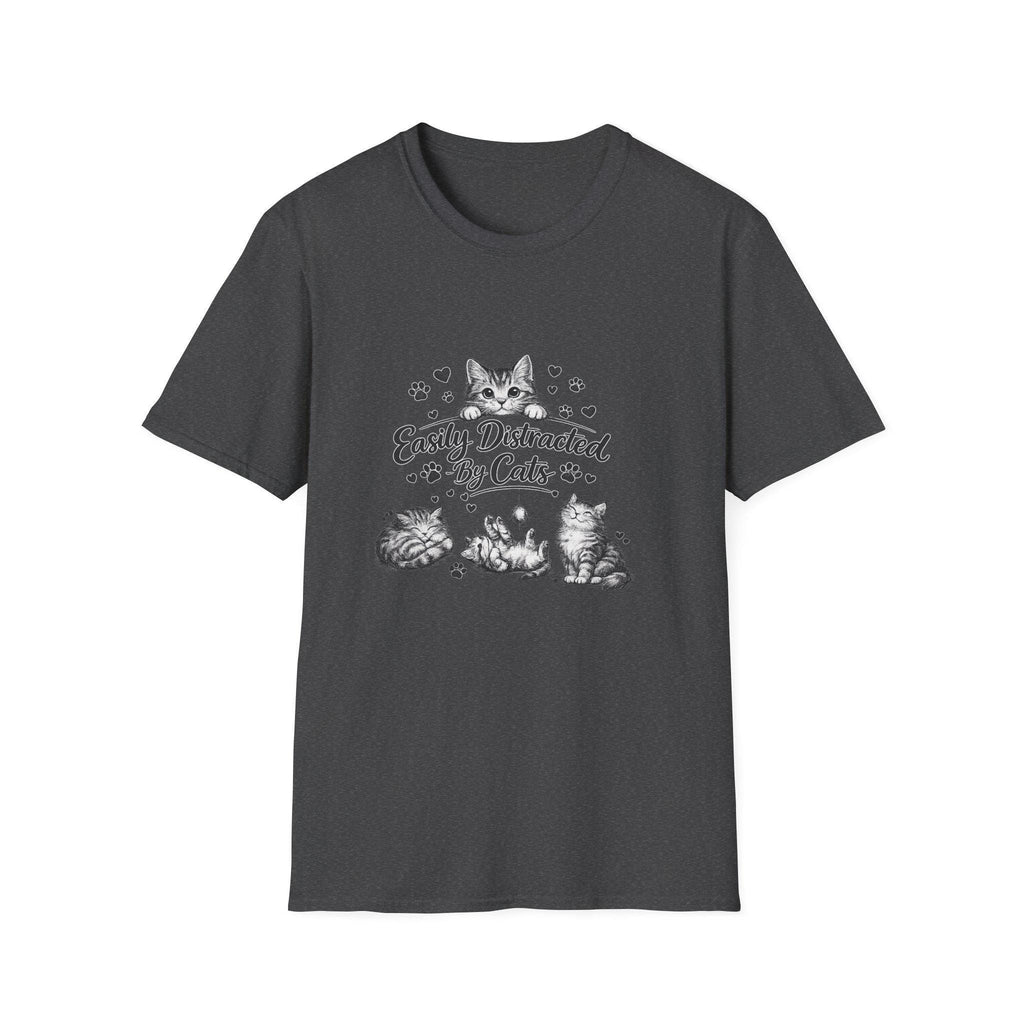 Easily Distracted By Cats SVG PNG, Cute Cat Lover Shirt Design, Funny Kitten Digital Download, Cat Mom Sublimation, Hand Drawn Kitty Clipart