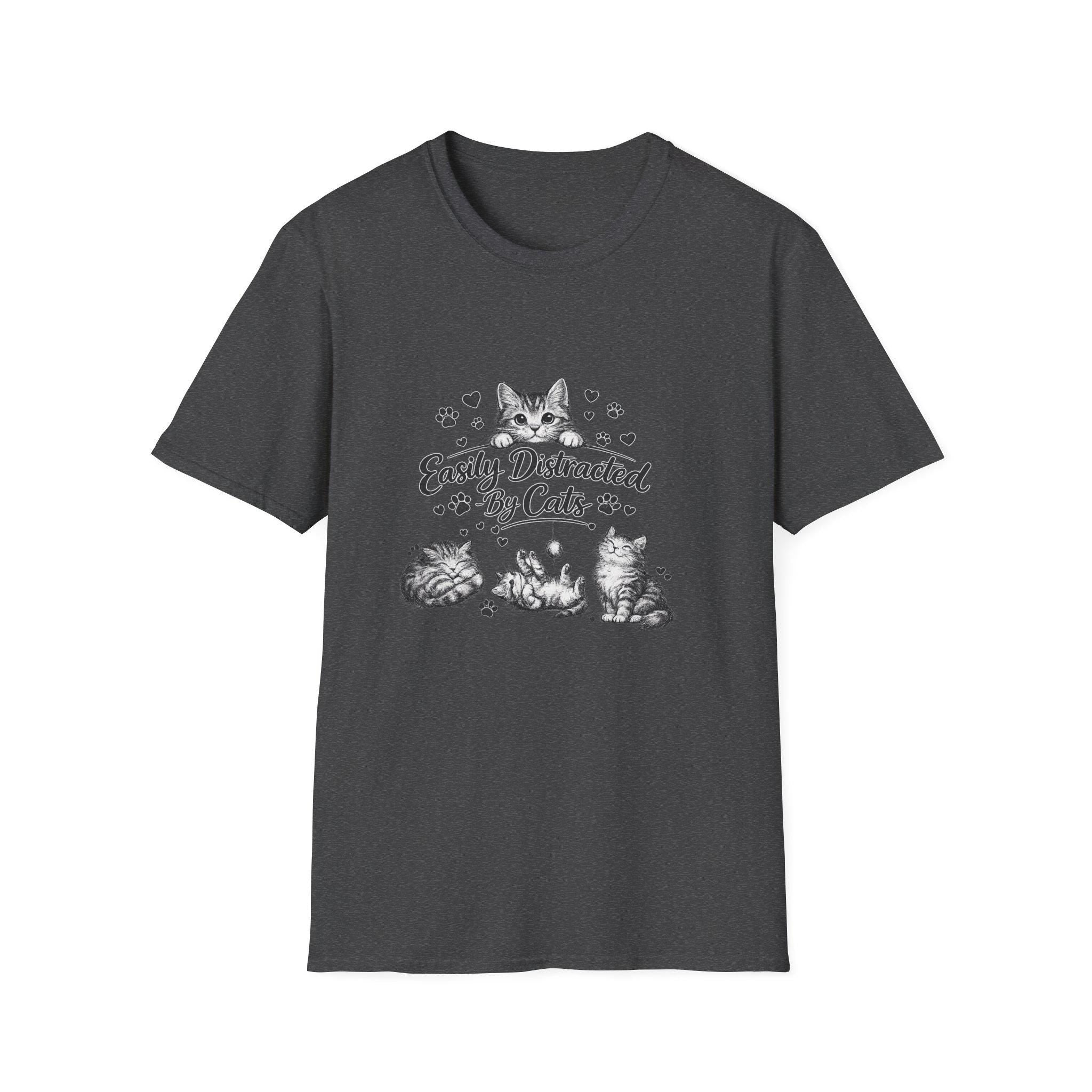 Easily Distracted By Cats SVG PNG, Cute Cat Lover Shirt Design, Funny Kitten Digital Download, Cat Mom Sublimation, Hand Drawn Kitty Clipart