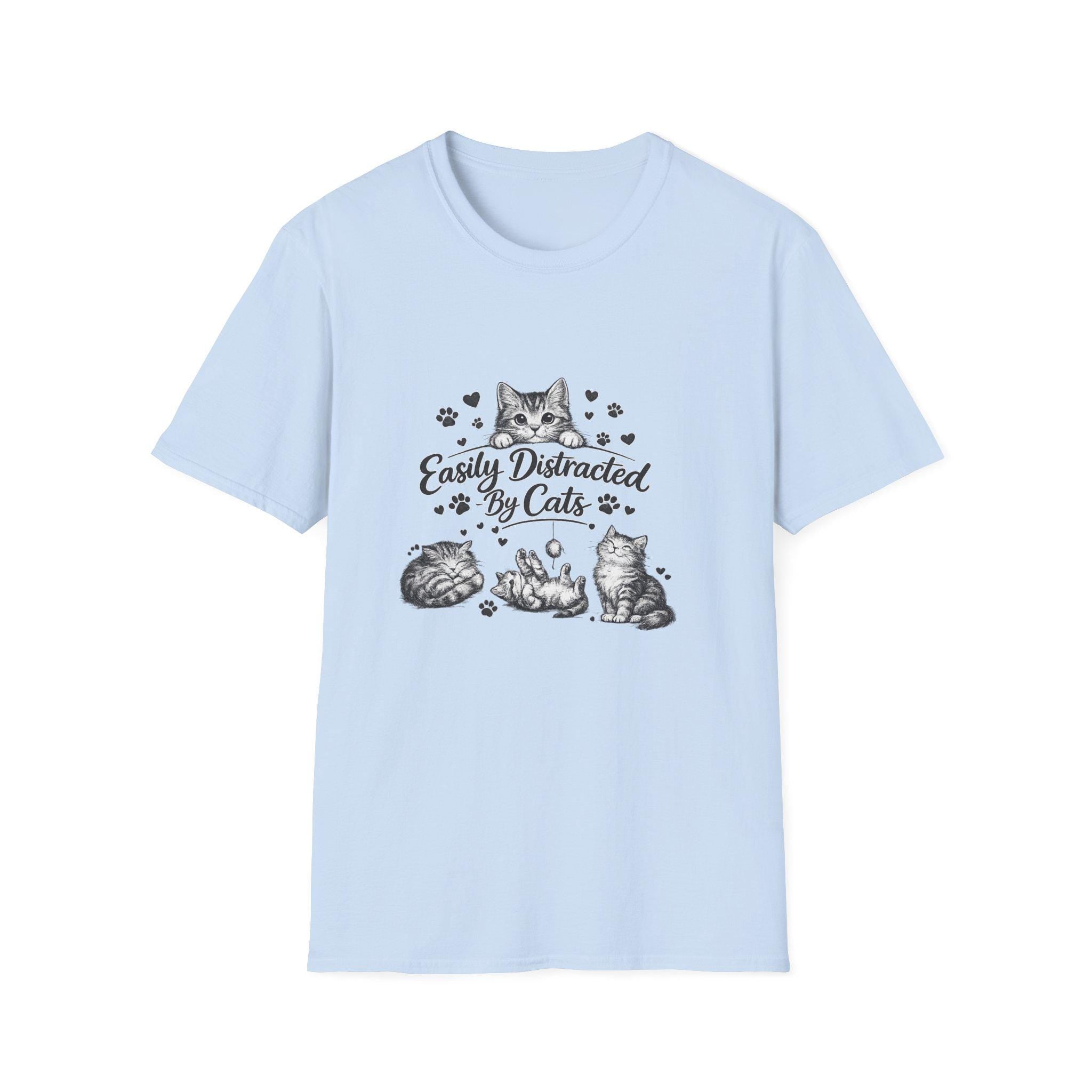 Easily Distracted By Cats SVG PNG, Cute Cat Lover Shirt Design, Funny Kitten Digital Download, Cat Mom Sublimation, Hand Drawn Kitty Clipart