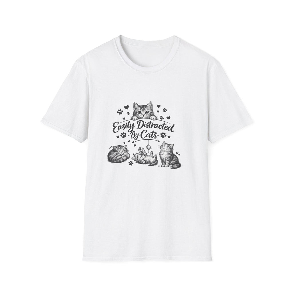 Easily Distracted By Cats SVG PNG, Cute Cat Lover Shirt Design, Funny Kitten Digital Download, Cat Mom Sublimation, Hand Drawn Kitty Clipart