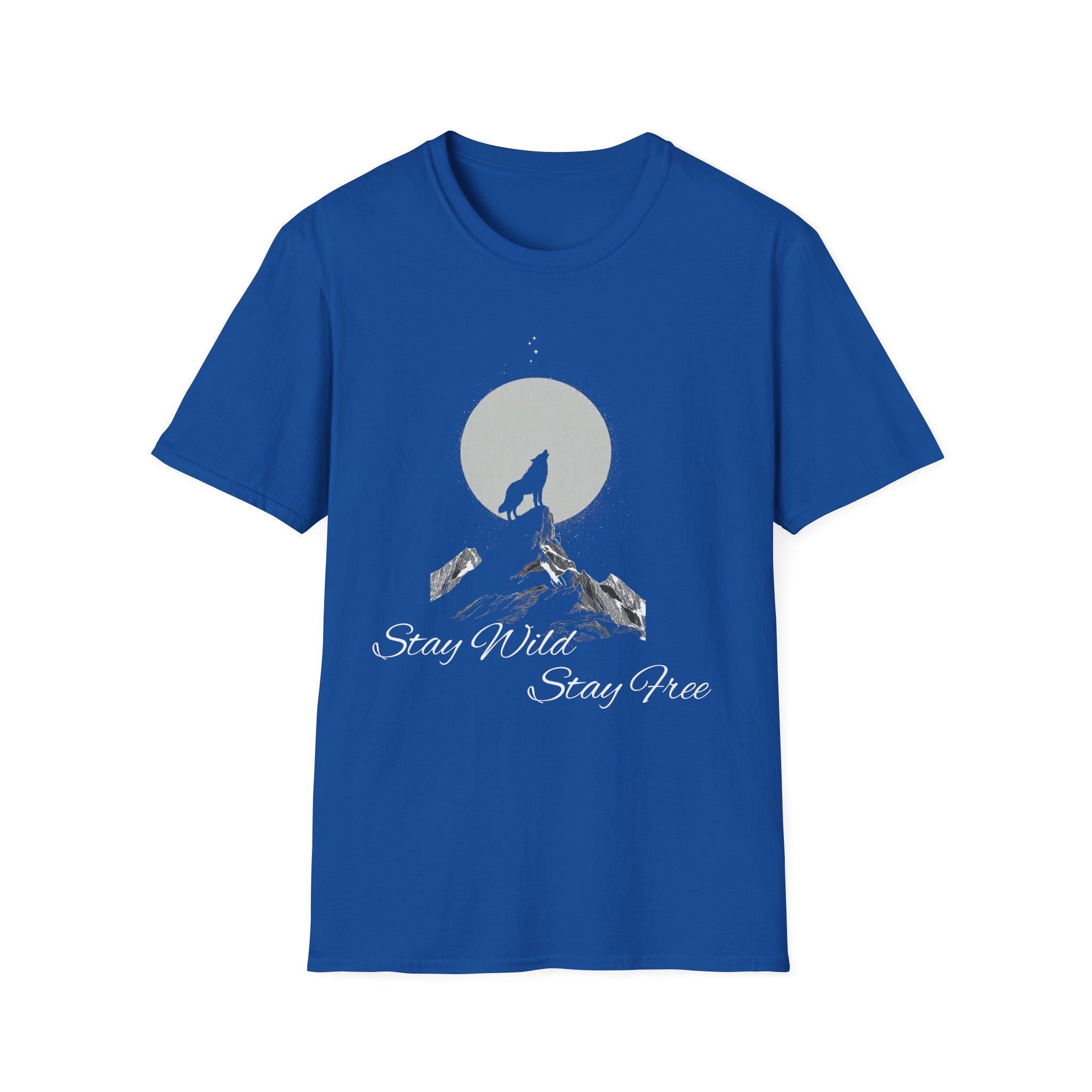 Howling Wolf Moon T-Shirt, Stay Wild Stay Free Shirt, Aesthetic Nature Tee, Wilderness Graphic Tee, Gift for Outdoor Lovers