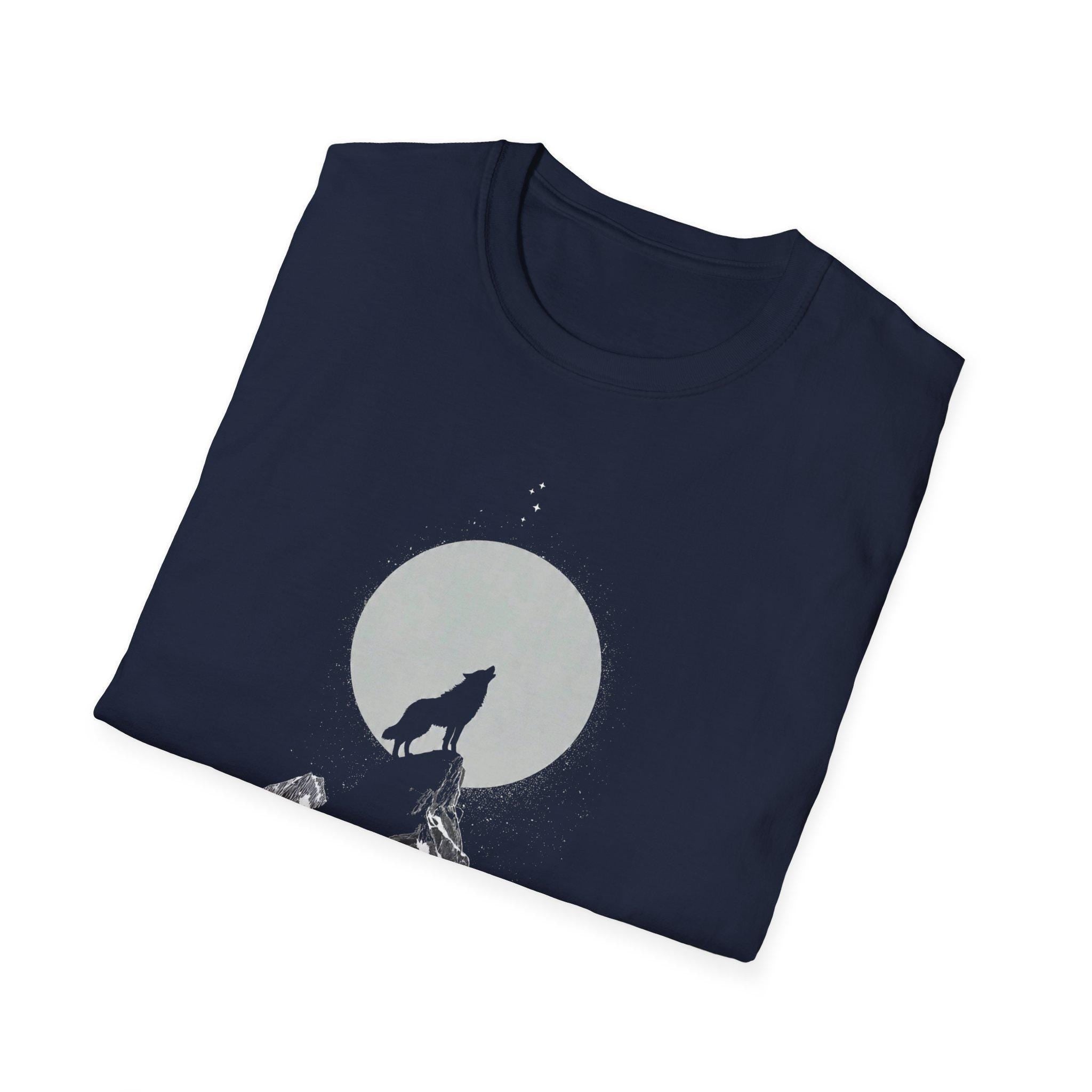 Howling Wolf Moon T-Shirt, Stay Wild Stay Free Shirt, Aesthetic Nature Tee, Wilderness Graphic Tee, Gift for Outdoor Lovers