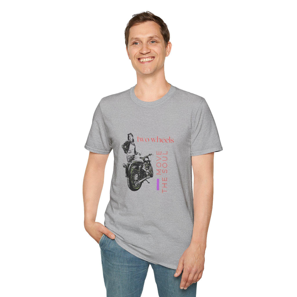 Two Wheels Move The Soul T-Shirt, Vintage Motorcycle Shirt, Biker Graphic Tee, Retro Rider Style, Gift for Motorcycle Lovers, Unisex Tee