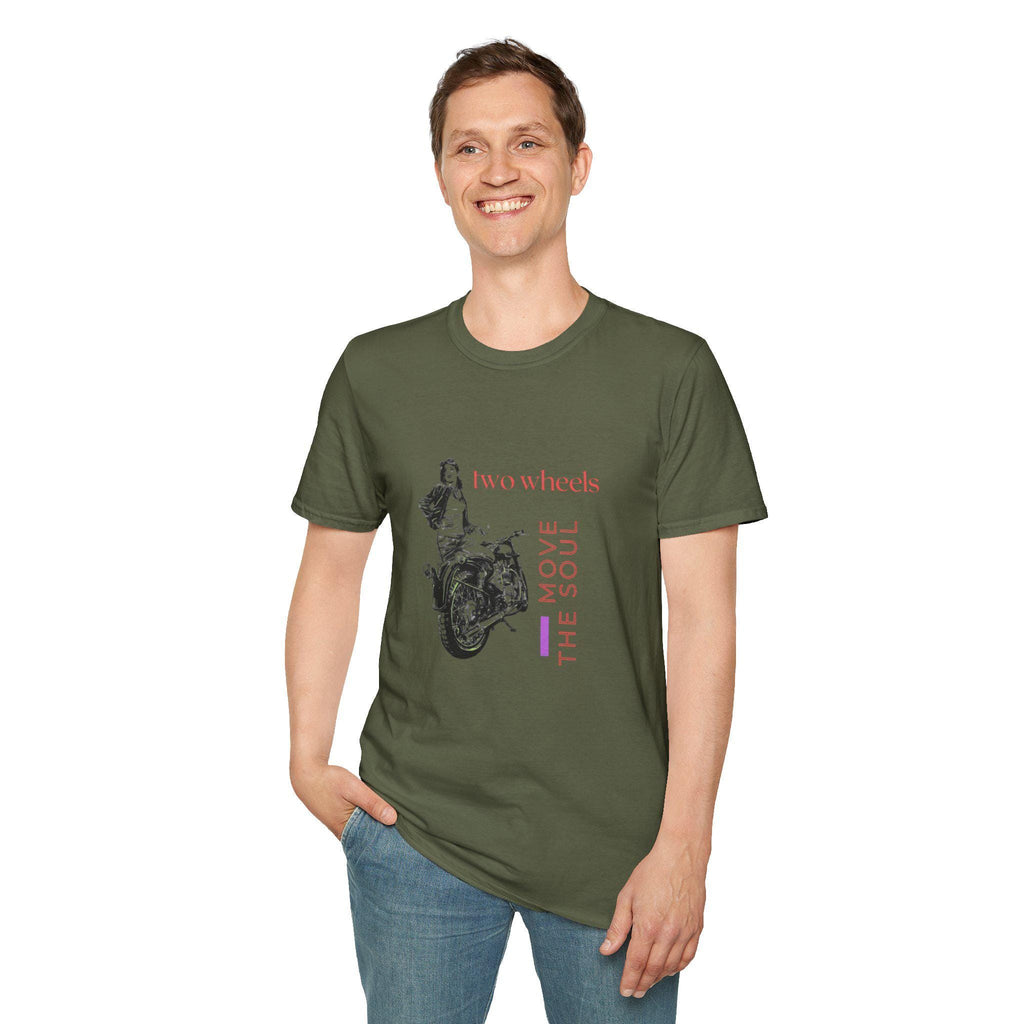Two Wheels Move The Soul T-Shirt, Vintage Motorcycle Shirt, Biker Graphic Tee, Retro Rider Style, Gift for Motorcycle Lovers, Unisex Tee
